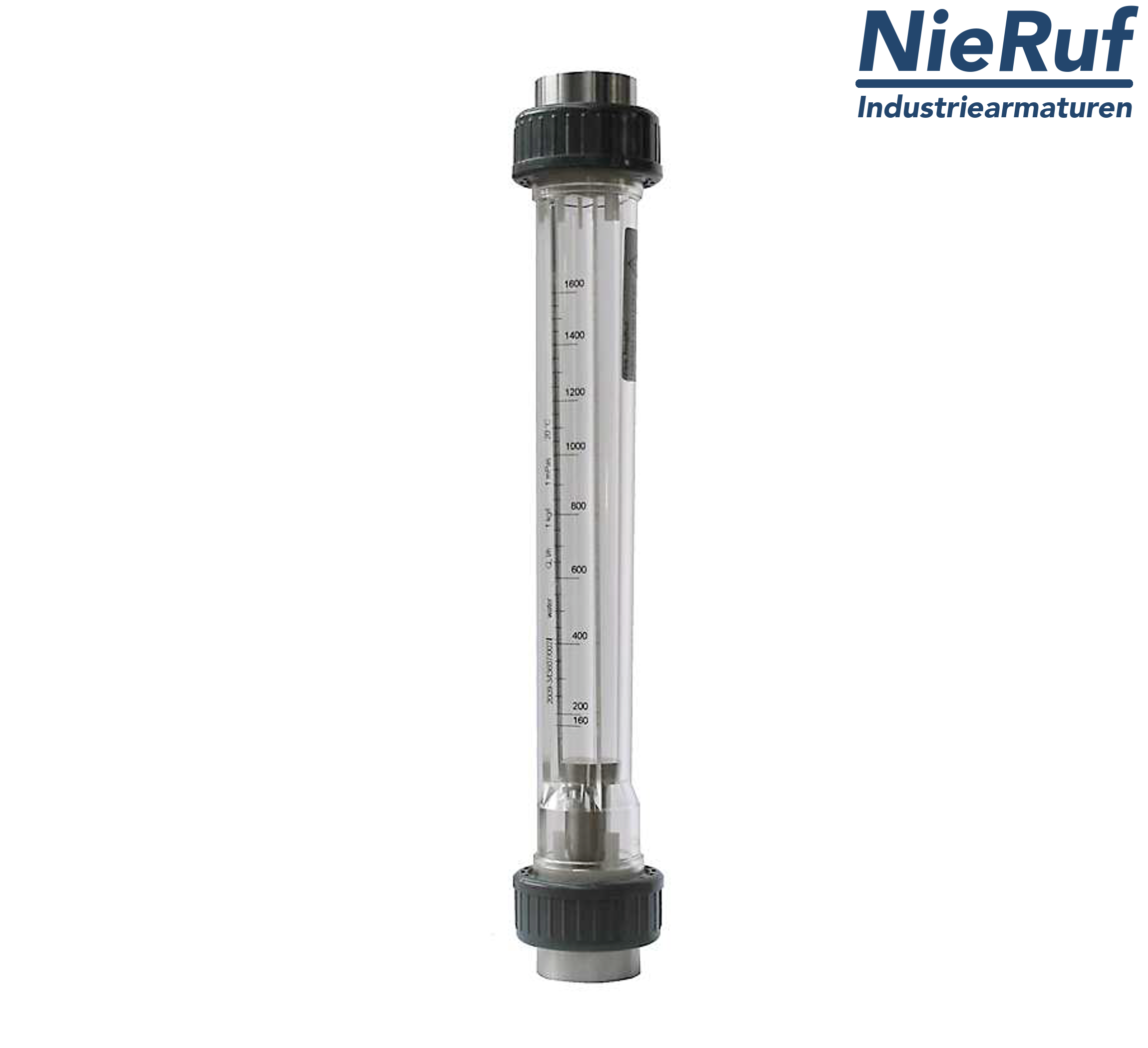 Variable area flowmeter 1" inch 160.0 - 1600 l/h water FKM