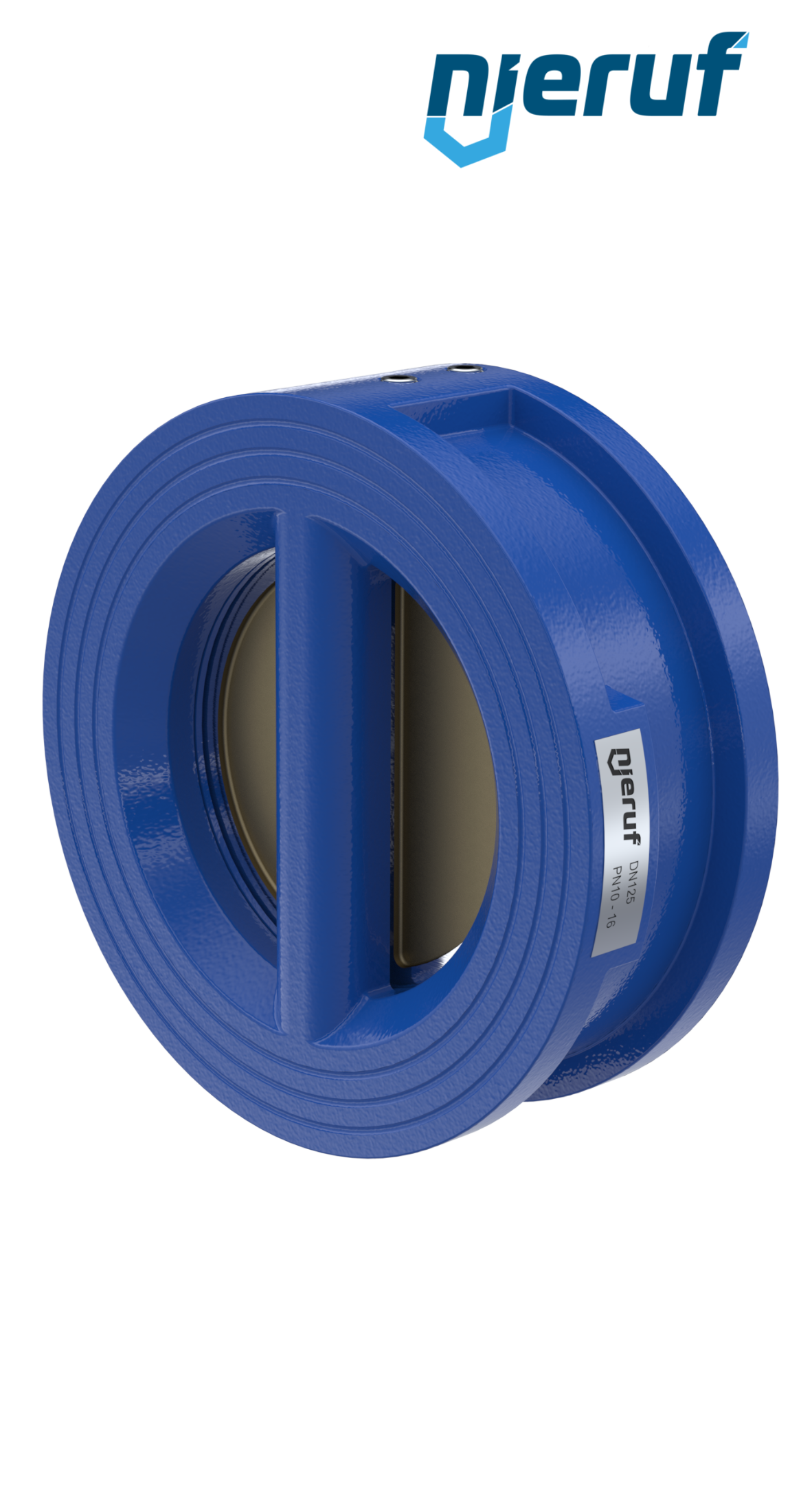 dual plate check valve DN125 DR04 GGG40 epoxyd plated blue 180µm FKM
