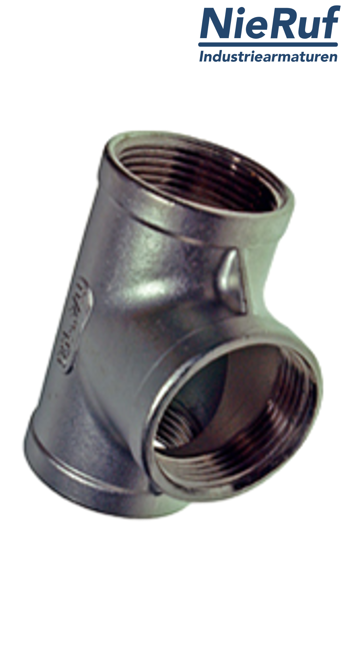 tee 1 1/4" inch NPT stainless steel 316 90° angle FM