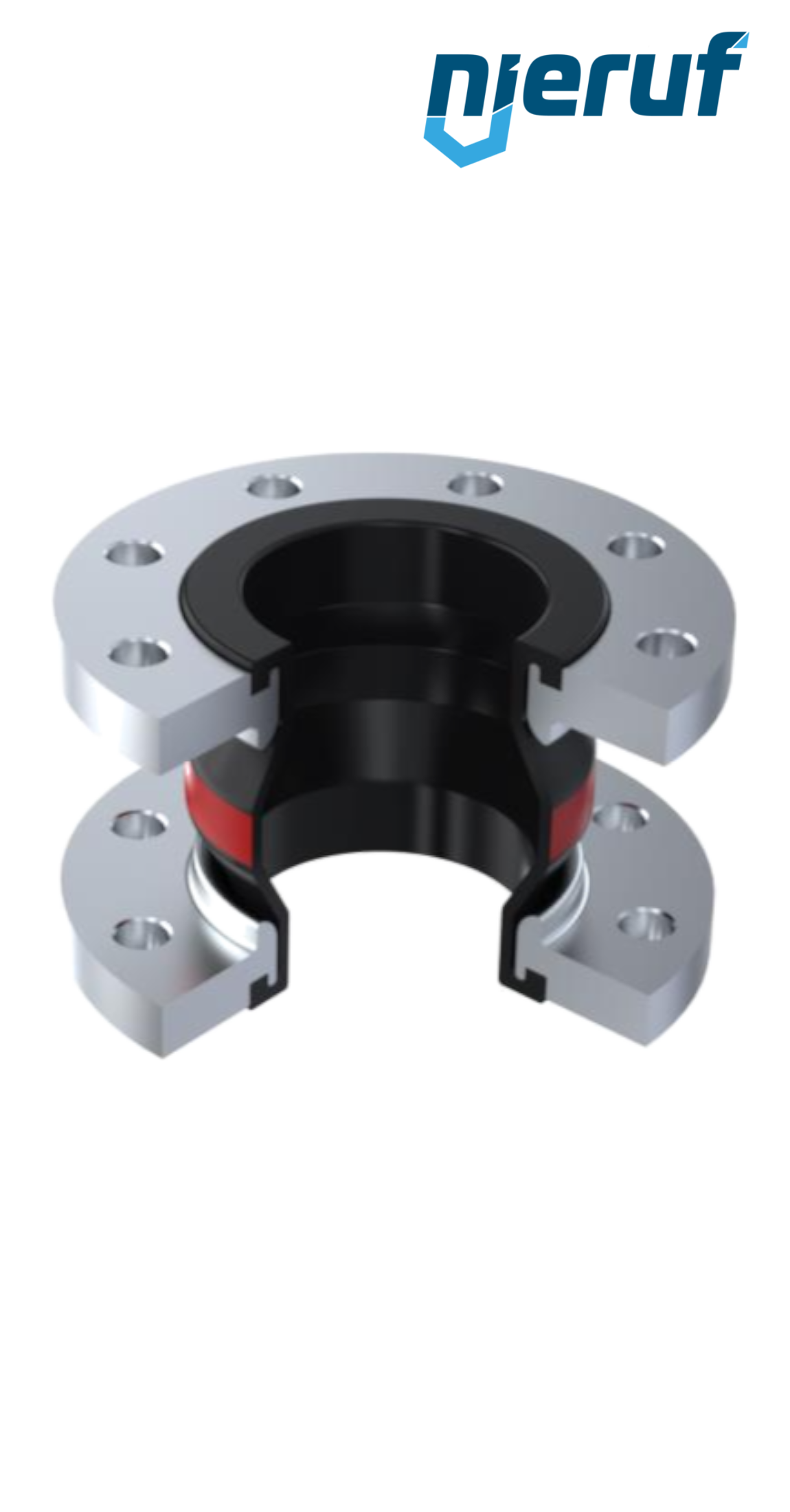 Compensators DN100 type KP04 stainless-steel-flanges EPDM DVGW drinking water authorization