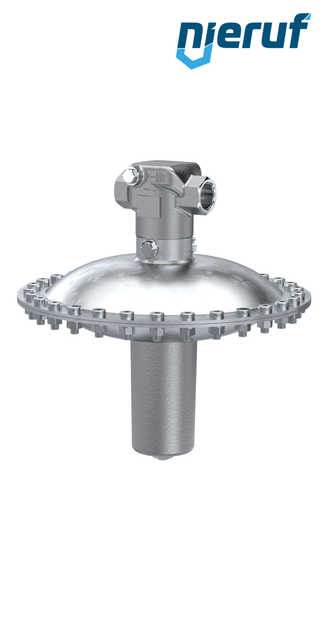 Millibar pressure reducing valve DN25 DM23 female thread stainless steel FKM 50 - 200 mbar