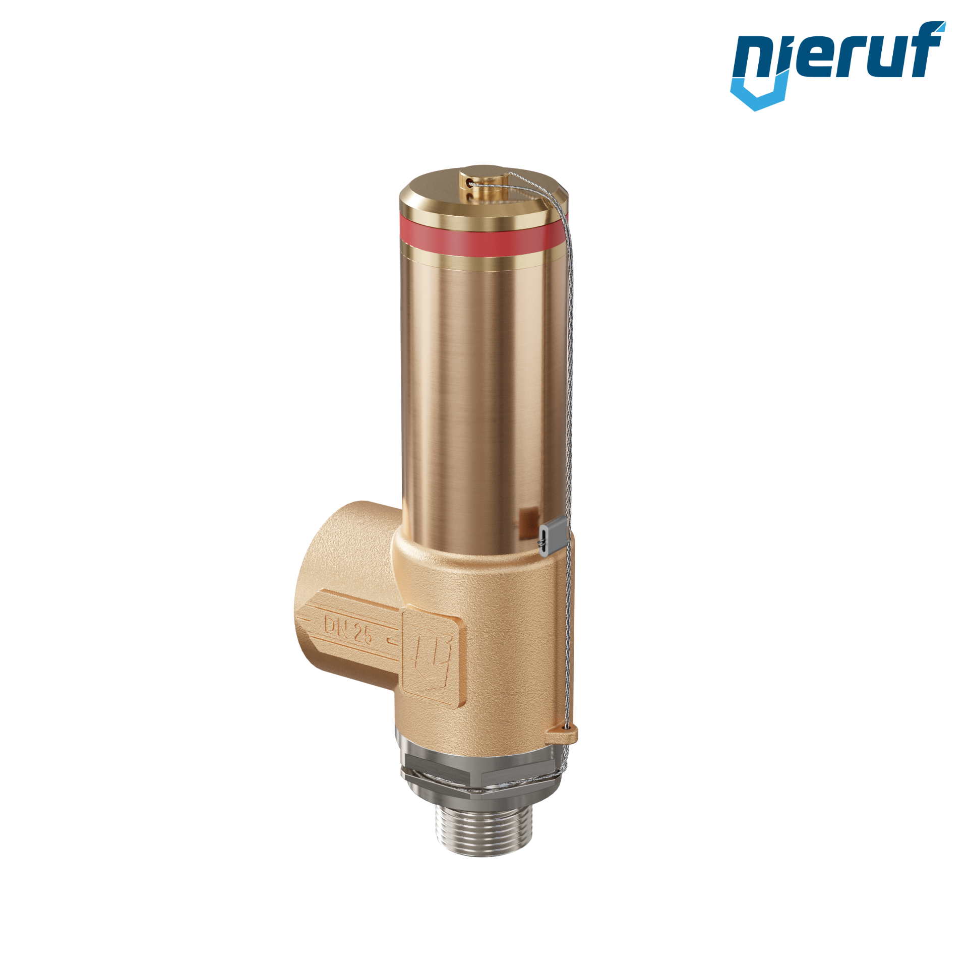 Cryo safety valve without lifting DN15 1/2" m x 1" fm SV18, stainless steel & gunmetal PTFE