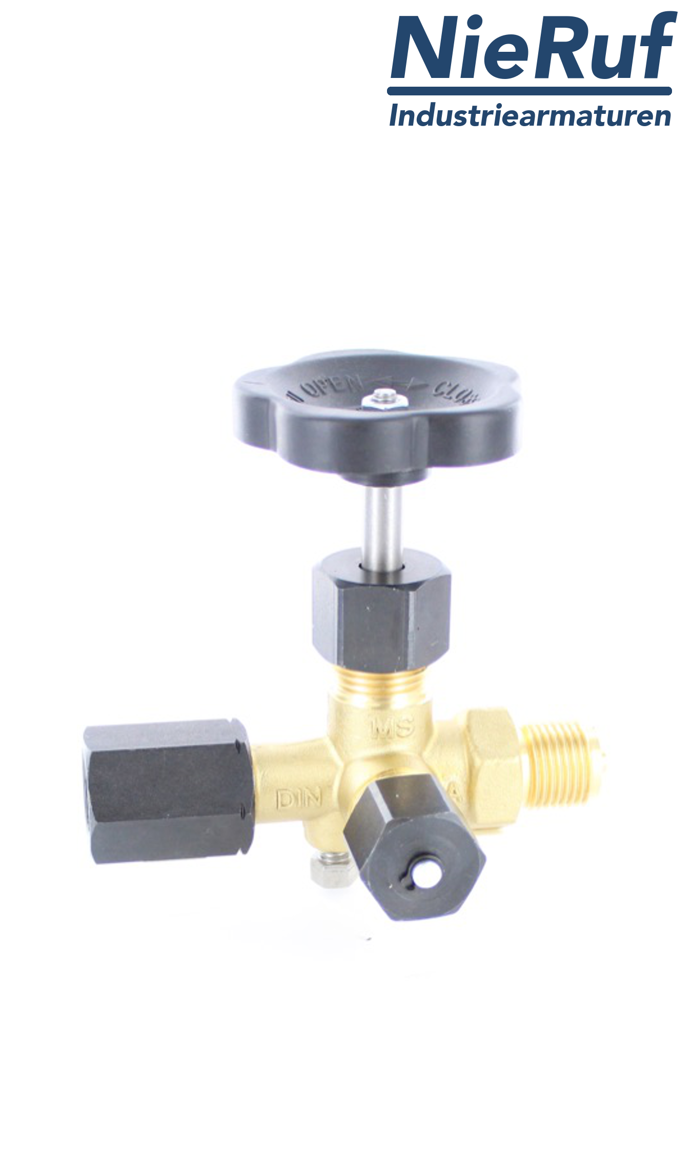 manometer gauge valves male thread x adapter for instrument holder with nut adjustable x test connector M20x1,5 DIN 16271 brass 250 bar