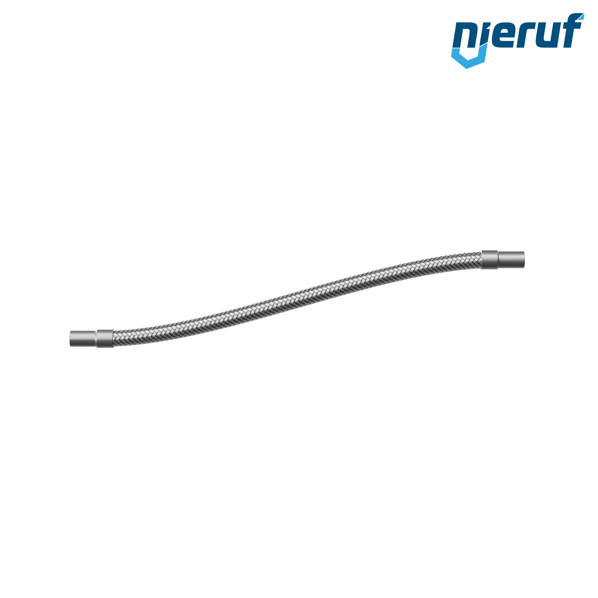 Stainless steel hoses ES01 DN12 - 21.3 mm with double braid and welding ends length 1000 mm
