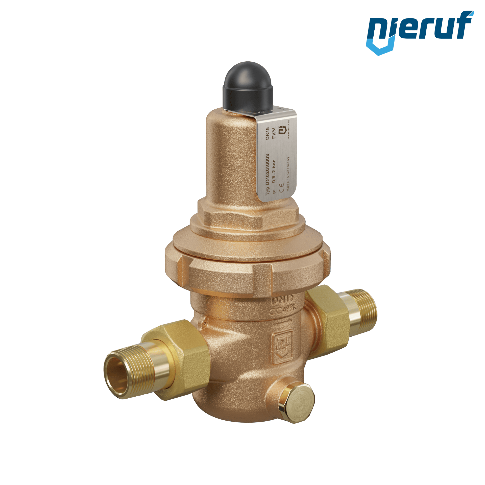 pressure reducing valve 1/2" inch male thread DM02 gunmetal FKM 0.5 - 2.0 bar