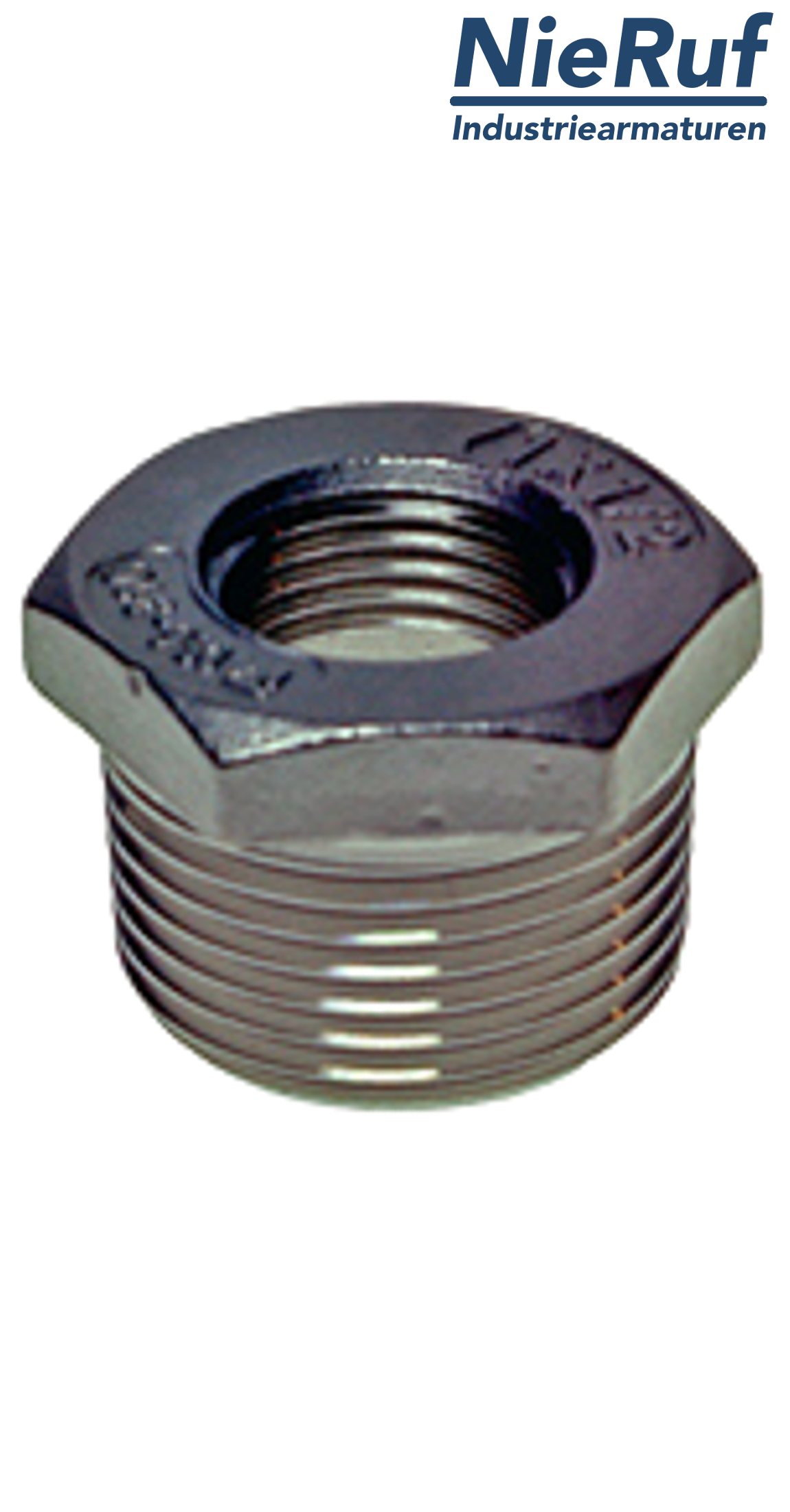 reducing bush 3/4" x 1/2" inch NPT male X female stainless steel 316L