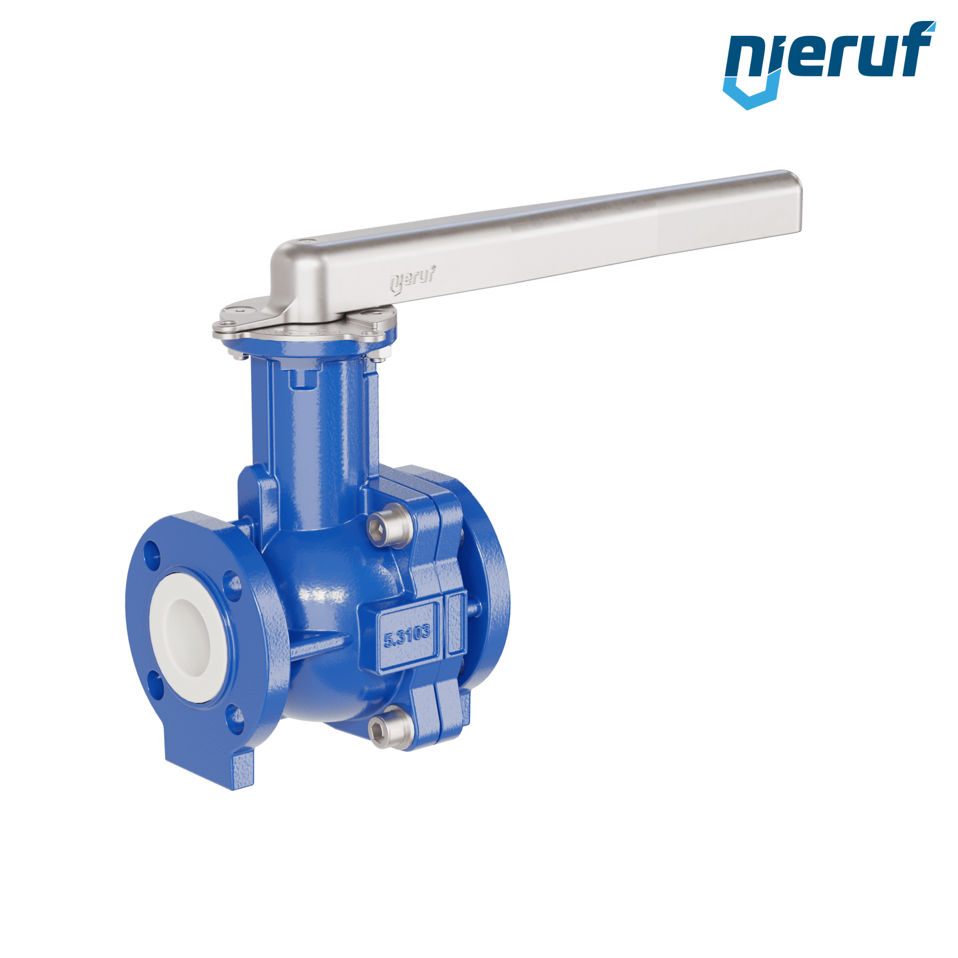 valvola a sfera flangiata PFA FK13 DN40 - 1 1/2" pollici ANSI 150 in ghisa sferoidale 5.3103 con leva in acciaio