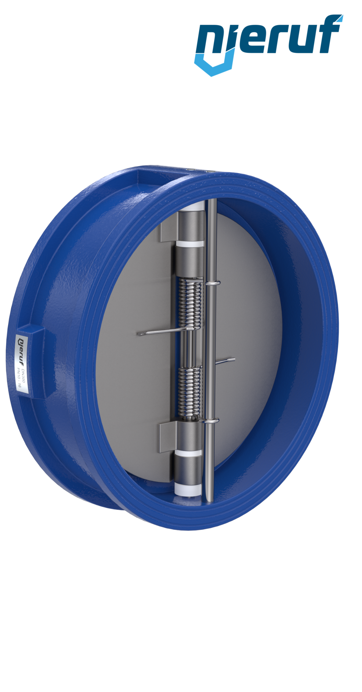 dual plate check valve DN300 DR02 ANSI 150 GGG40 epoxyd plated blue 180µm EPDM