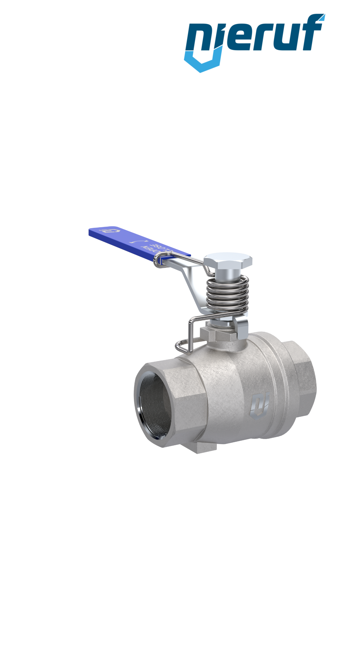 ball valve with spring reload DN40 - 1 1/2" inch GK12 female thread