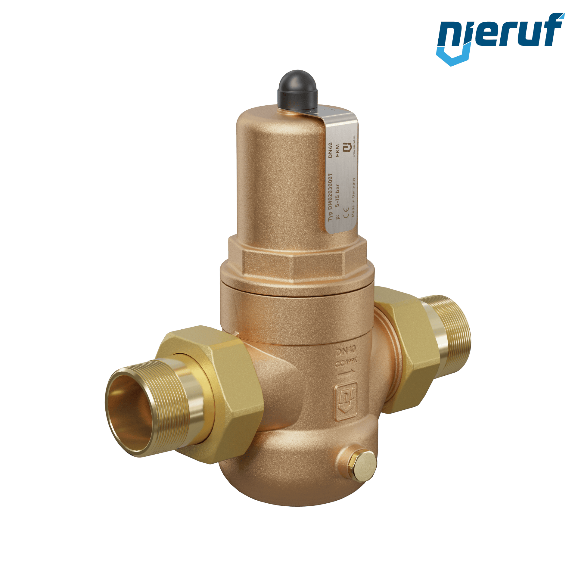 pressure reducing valve 1 1/2" inch male thread DM02 gunmetal FKM 5.0 - 15.0 bar