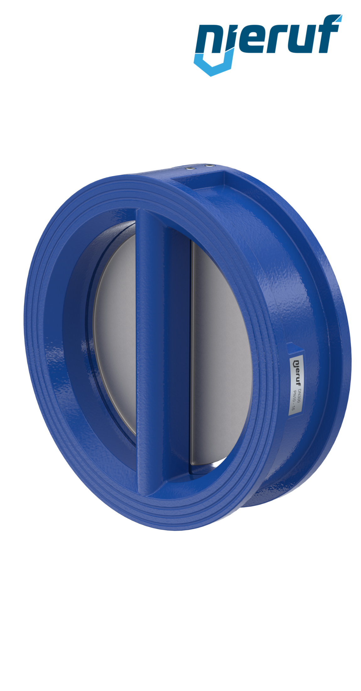 dual plate check valve DN300 DR02 ANSI 150 GGG40 epoxyd plated blue 180µm EPDM