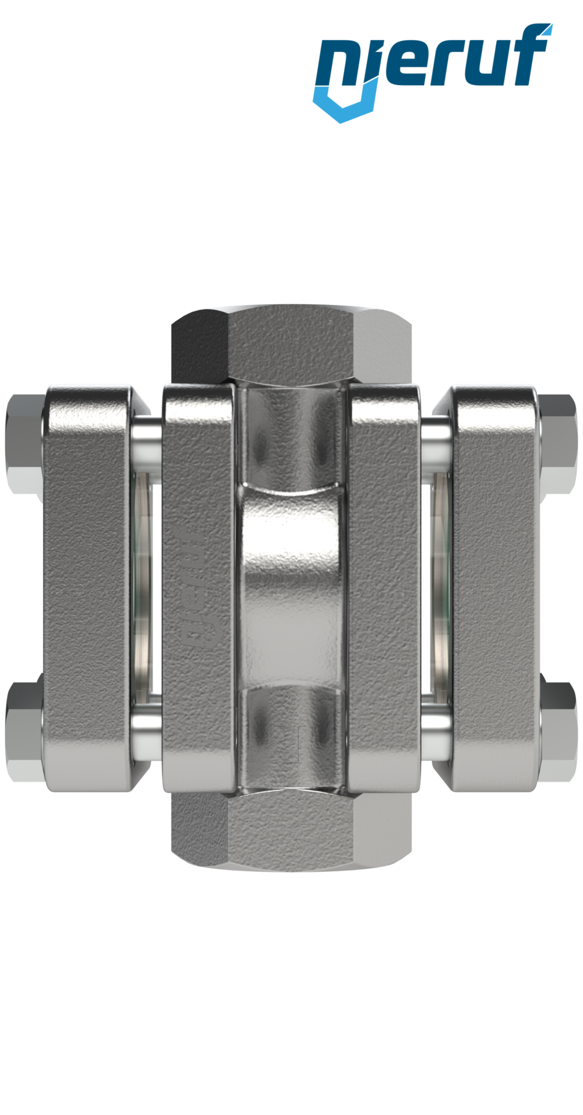 flow-through sight flow indicator DN40 - 1 1/2" Inch stainless steel soda lime glass design with disc