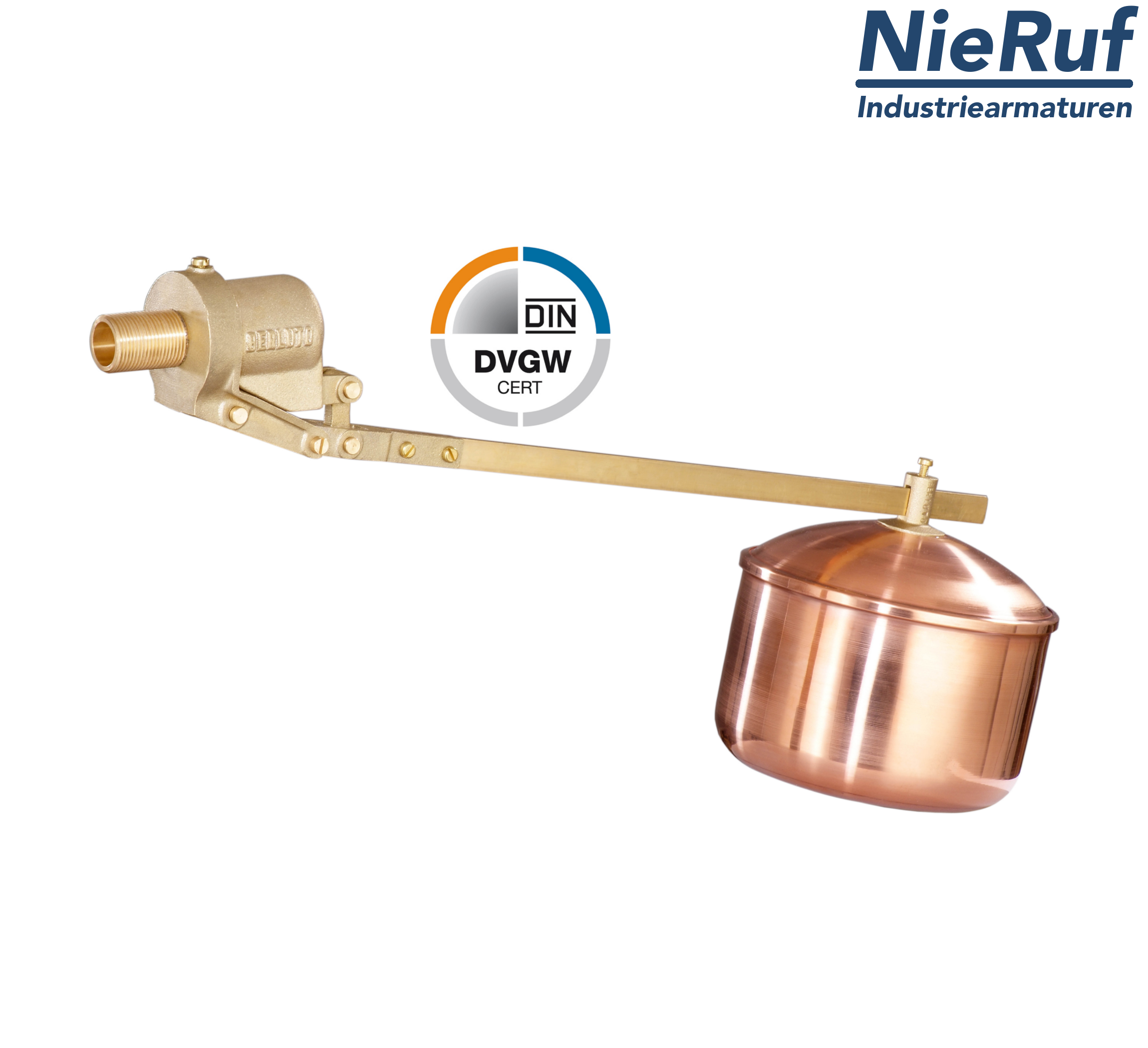 Float valve 1 1/2" inch brass EPDM SW05 floats: in copper