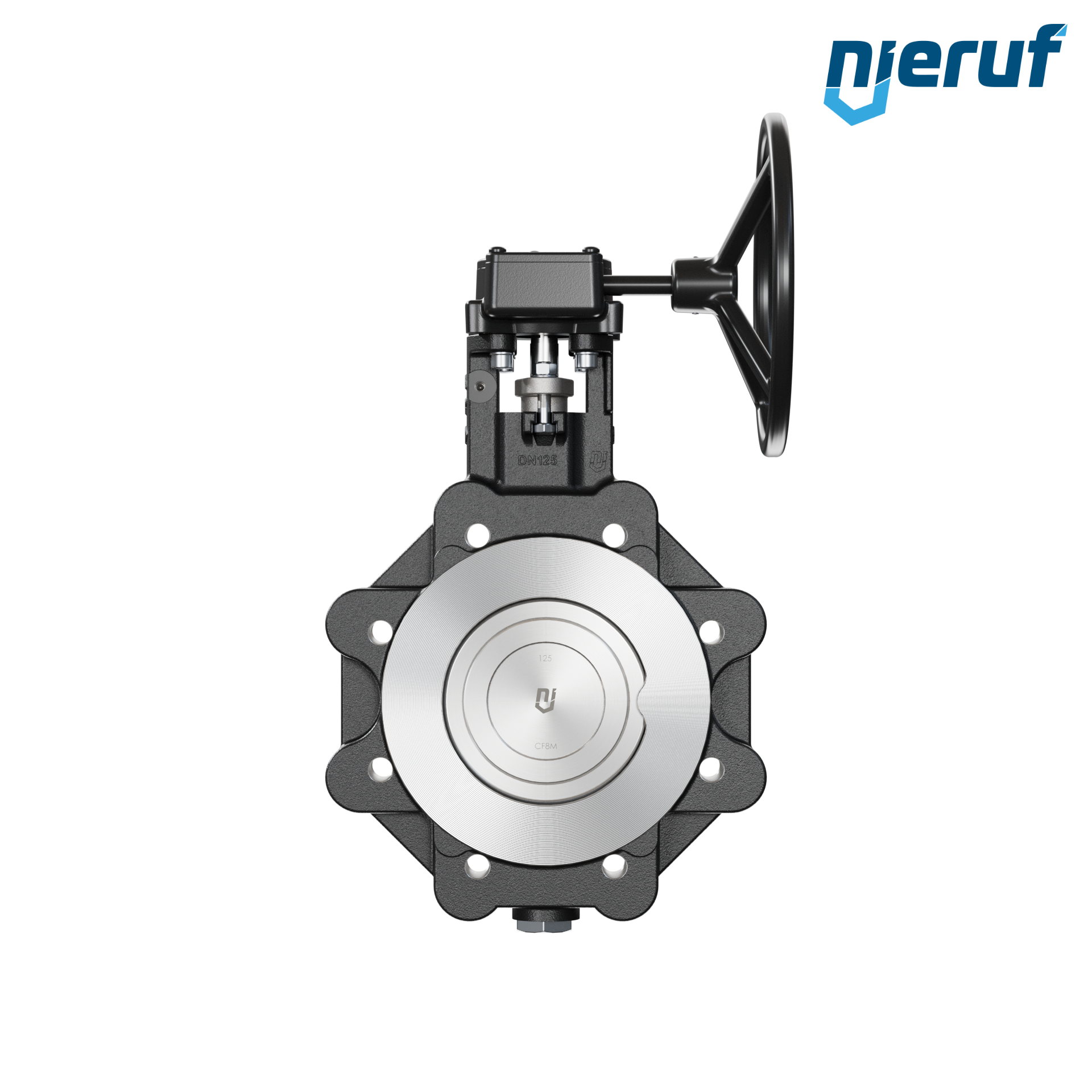 Double offset butterfly-valve AK12 DN 125 PN10-PN16 worm gear