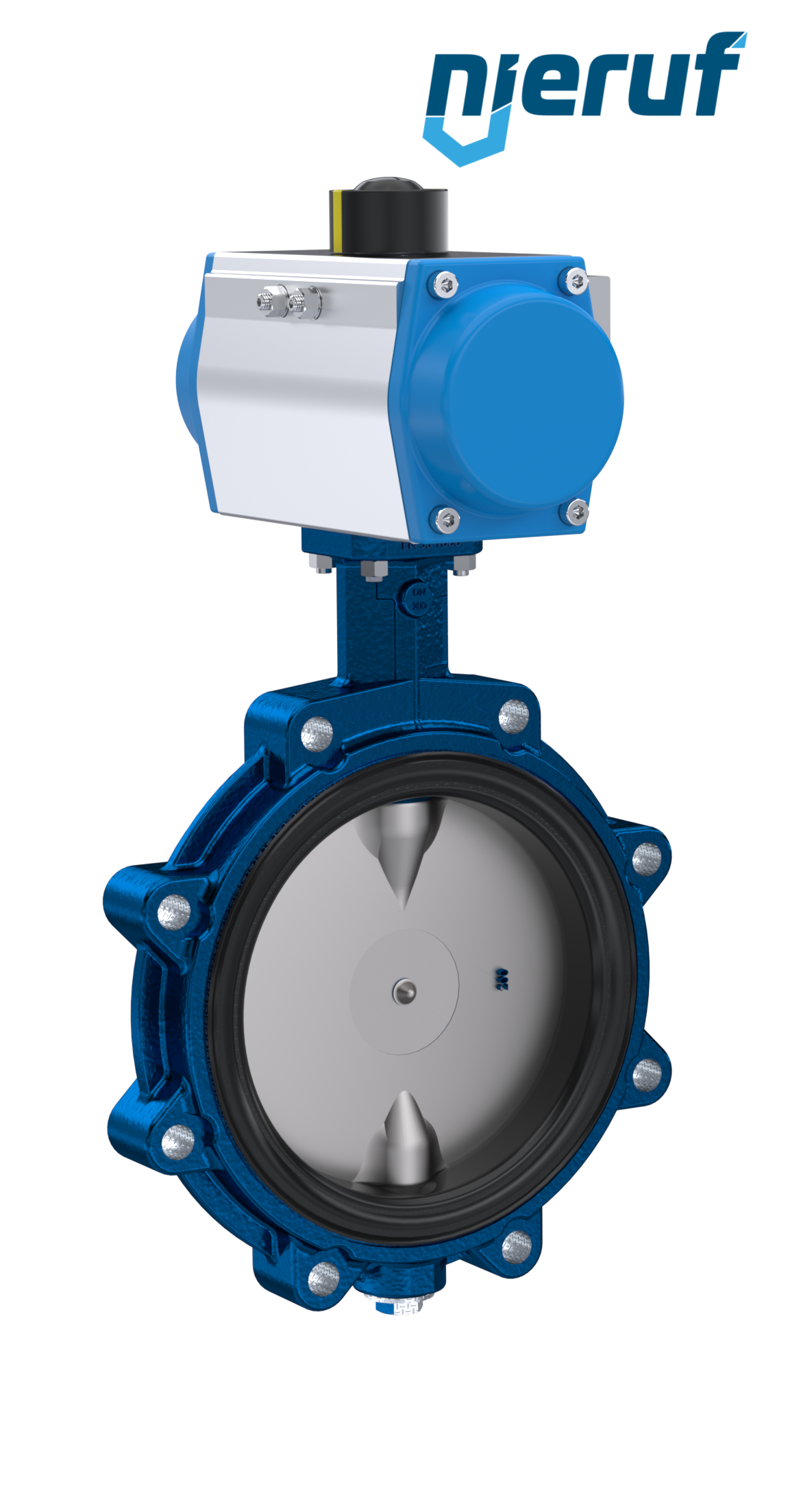Butterfly valve DN 100 AK02 EPDM DVGW drinking water, WRAS, ACS, W270 pneumatic actuator double acting