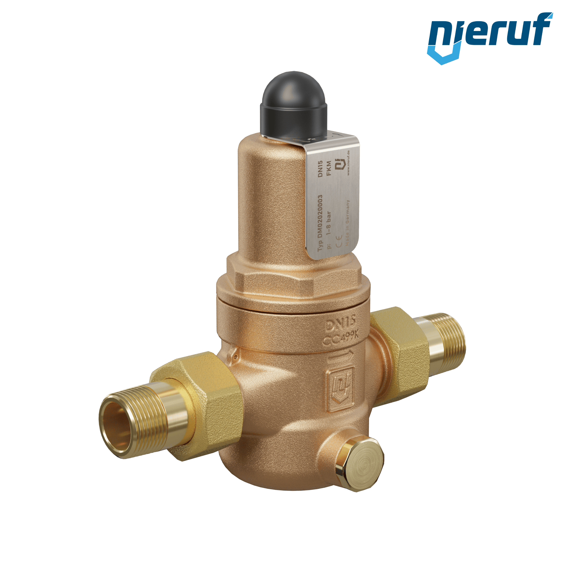 pressure reducing valve 1/2" inch male thread DM02 gunmetal FKM 1.0 - 8.0 bar