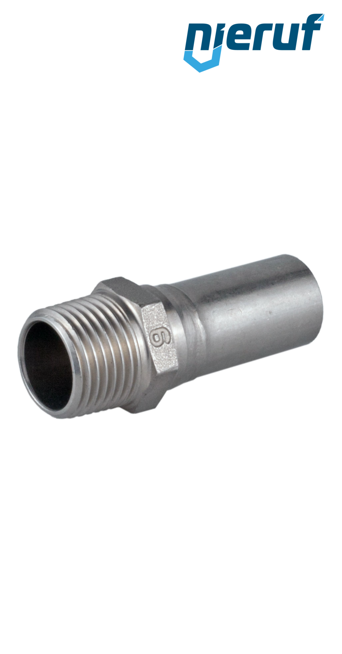 Male straight connector DN50 - 54,0 mm Pressfitting M male thread 2" inch stainless steel