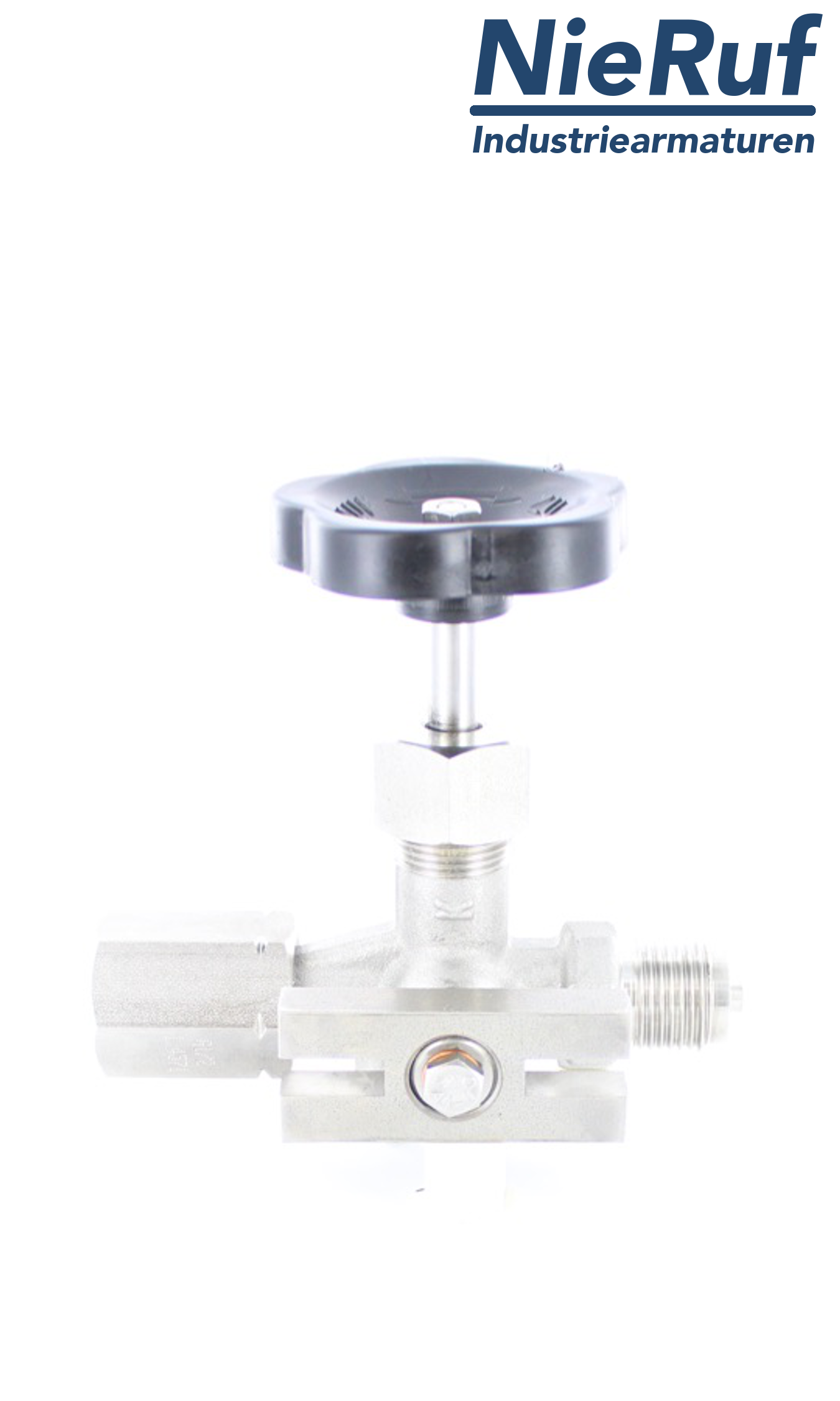 manometer gauge valves male thread x sleeve x test flange 60x25 mm DIN 16271 stainless steel 1.4571 400 bar