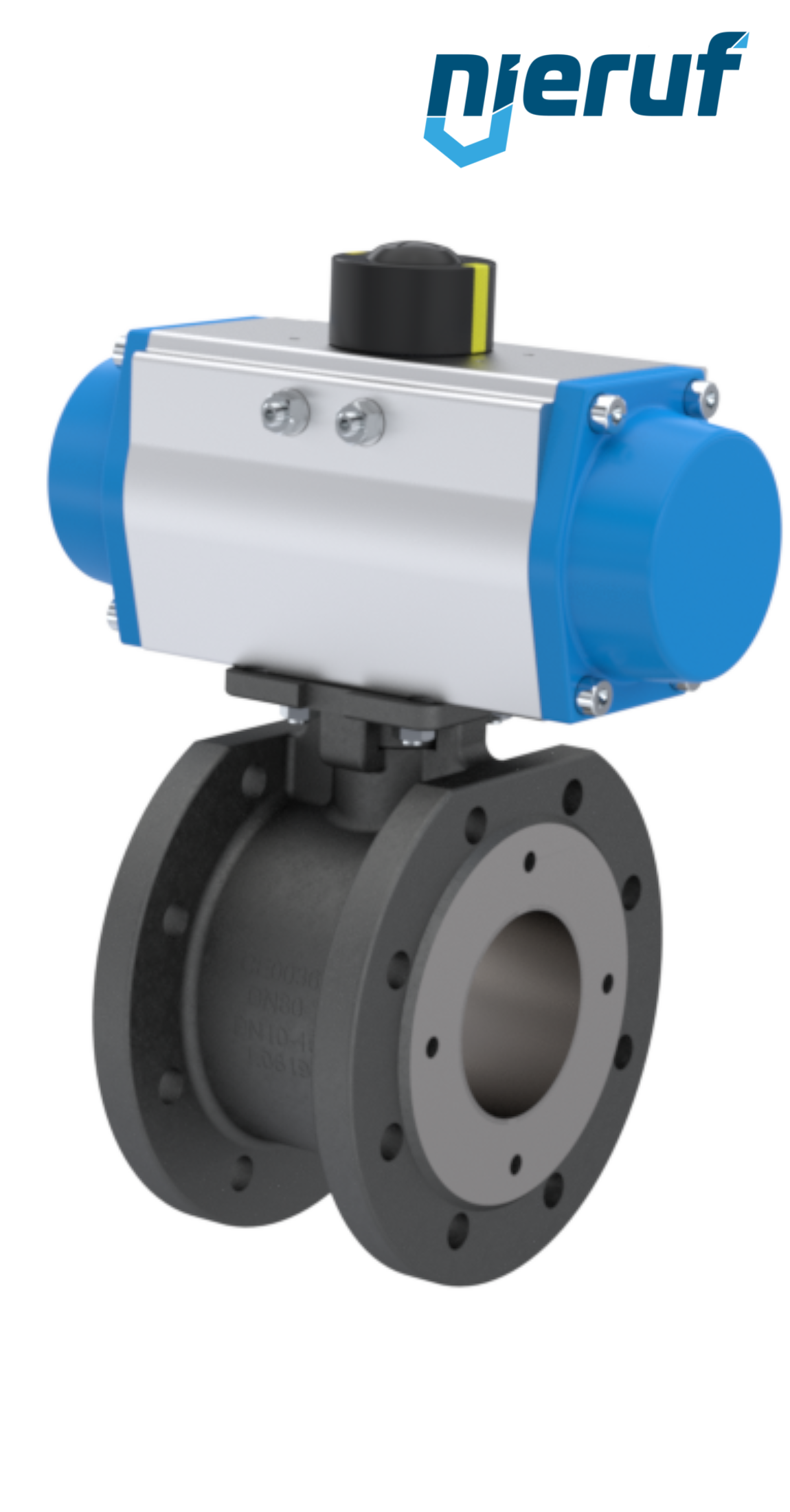 compact-automatic-flange ball valve DN80 PK06 pneumatic actuator single acting normally open