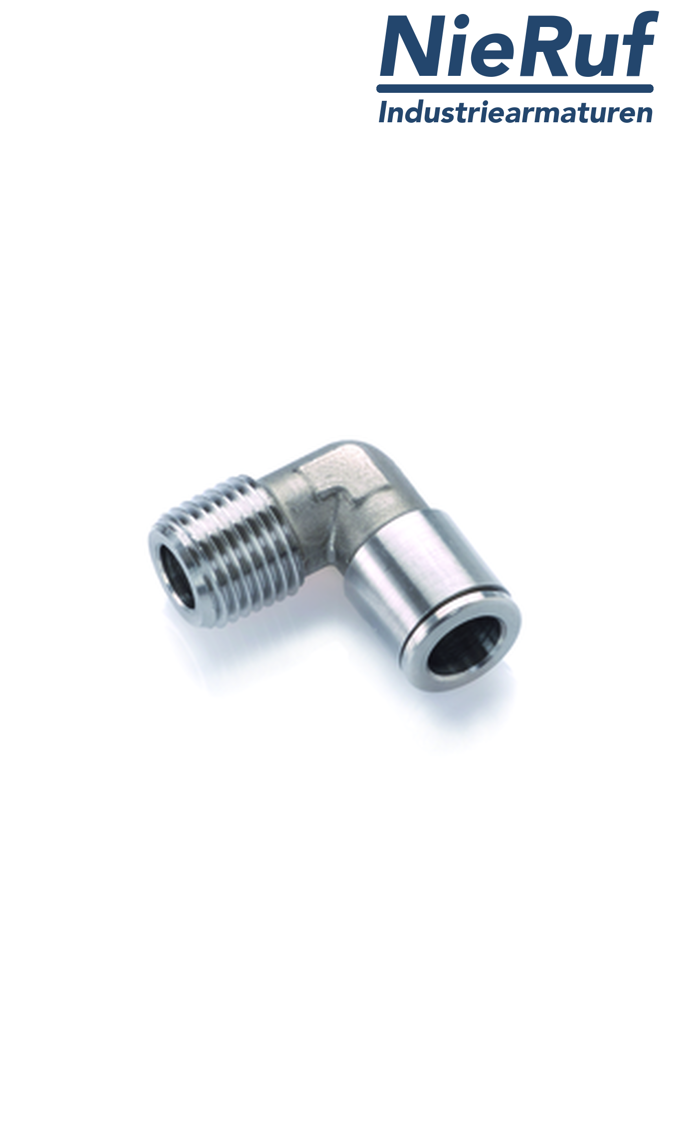 threaded elbow adaptor EF08 stainless steel FKM R1/8" D6mm