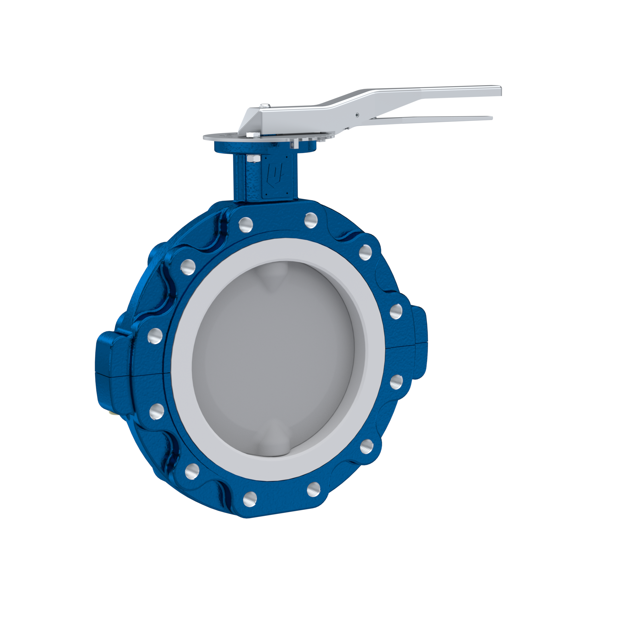 PFA-Butterfly-valve PTFE AK10 DN300 ANSI150 lever FKM insert