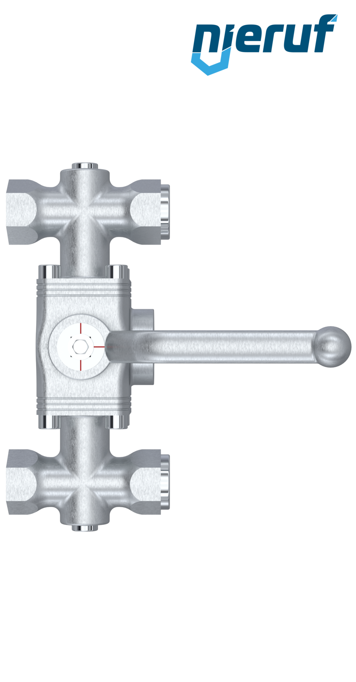 ball diverter valve DN20 - 3/4" inch GK16 L Drilling inlet female thread 1" inch