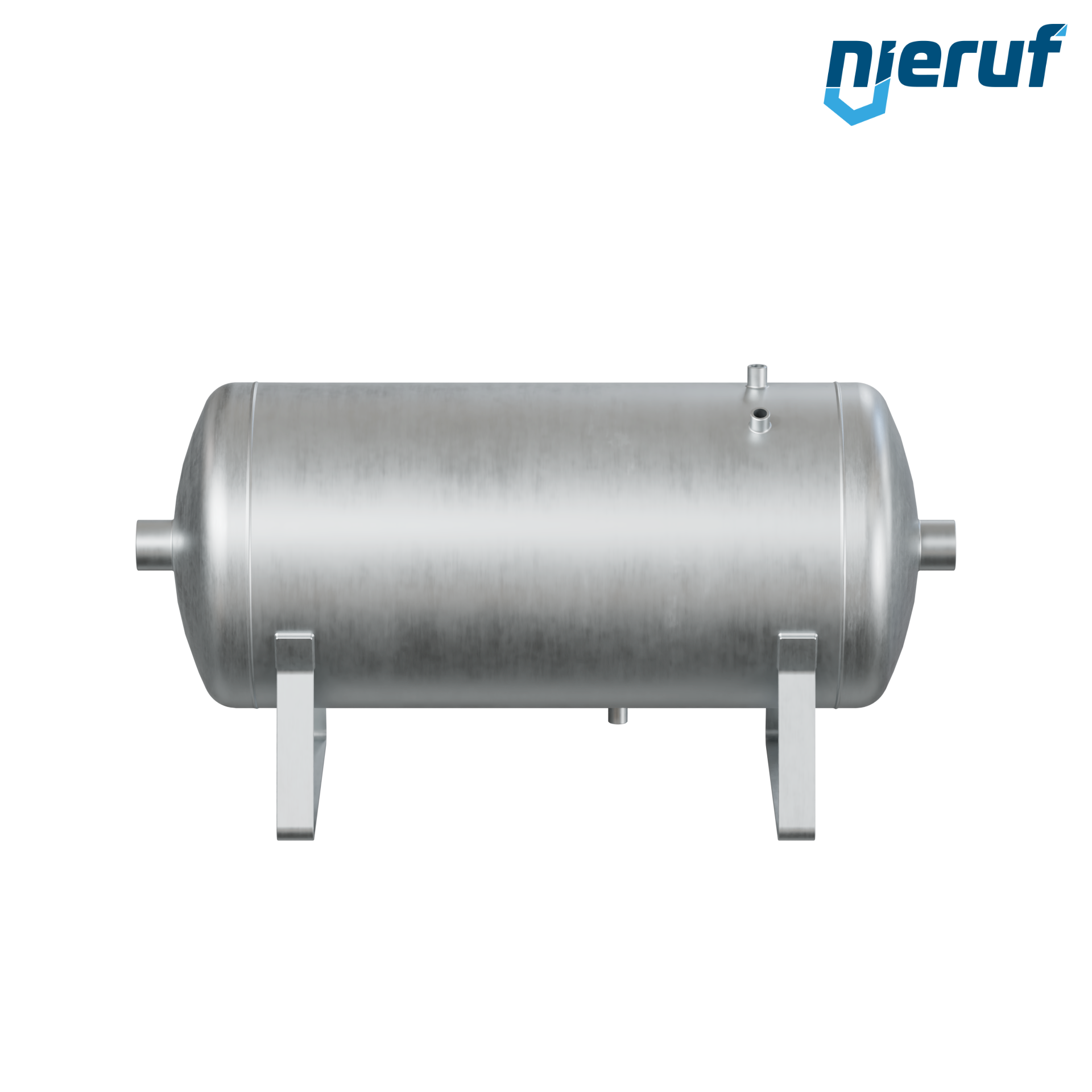 Pressure vessel horizontal BE01 150 liter, 0-16 bar, steel primed