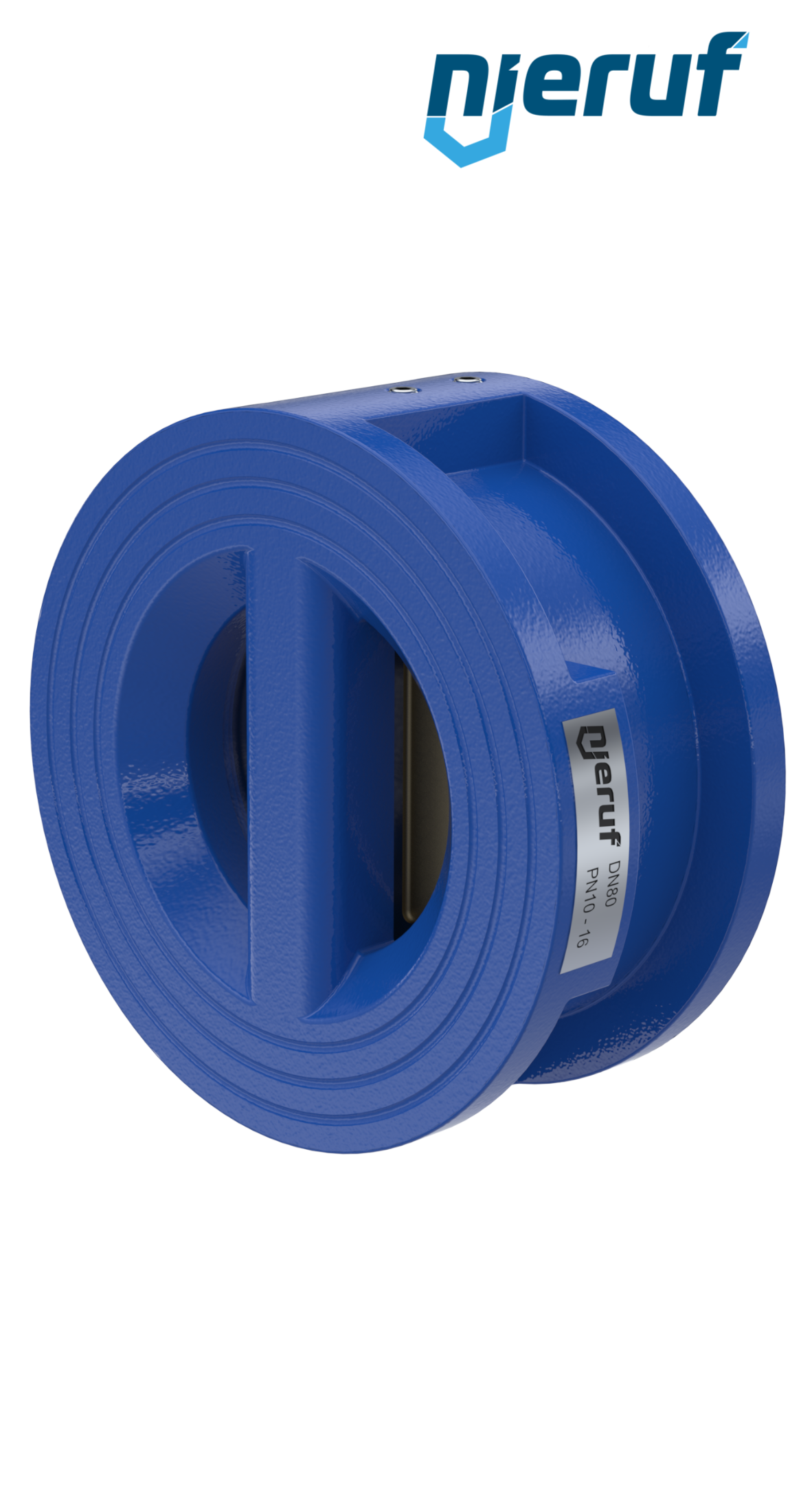 dual plate check valve DN80 DR04 ANSI 150 GGG40 epoxyd plated blue 180µm EPDM