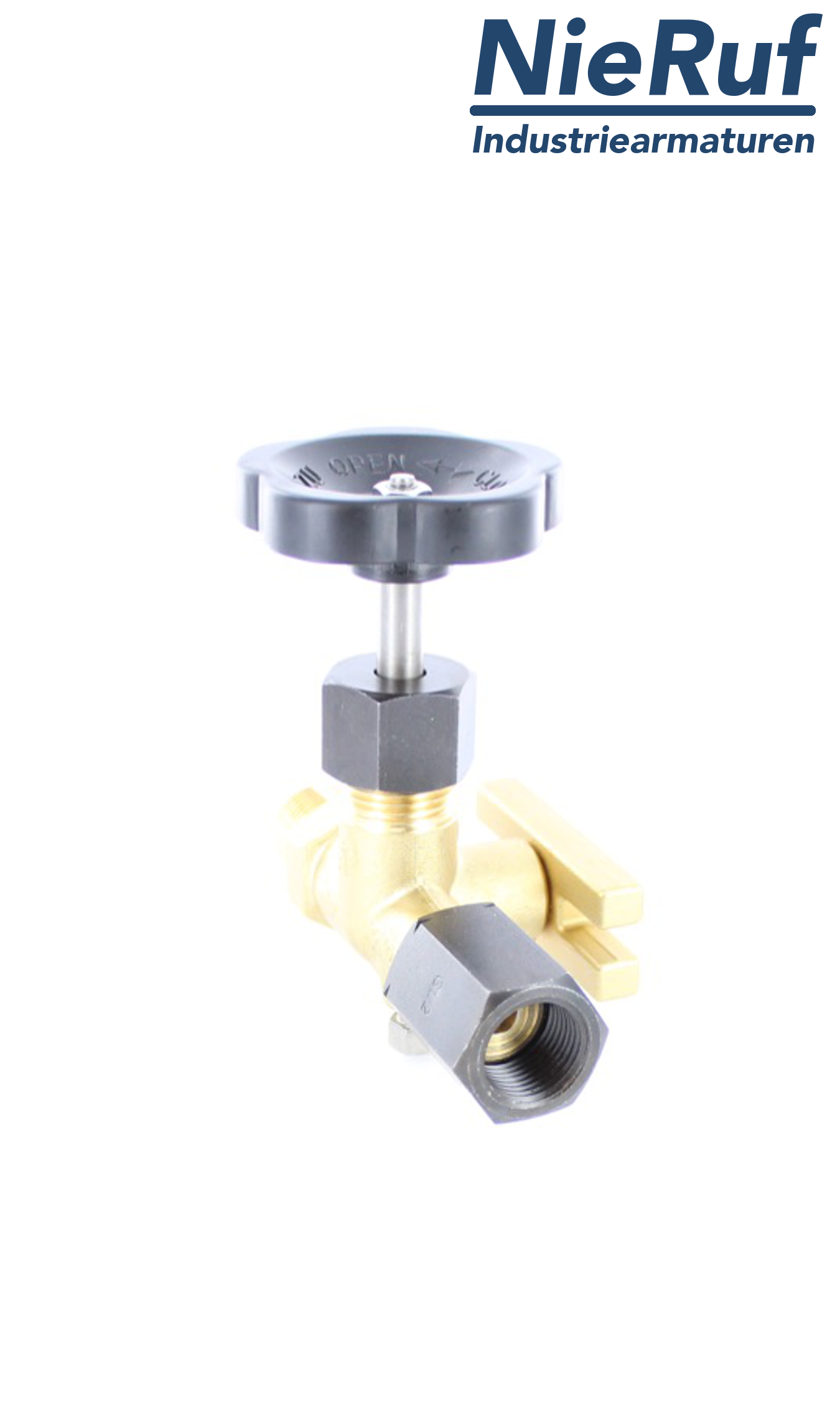 manometer gauge valves male thread x sleeve x test flange 60x25 mm DIN 16271 brass 250 bar