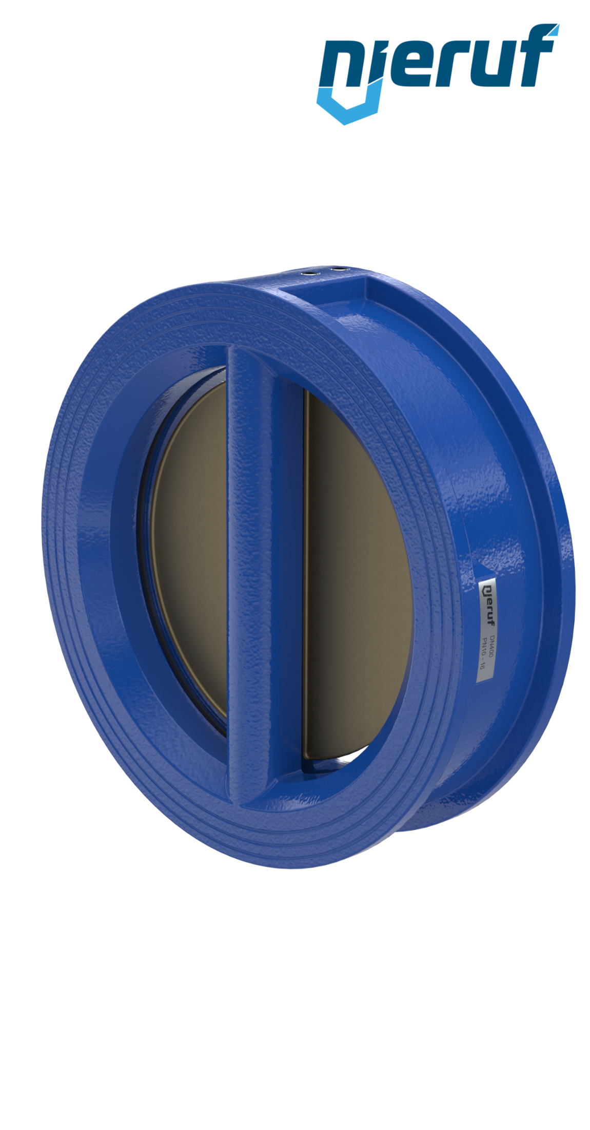 dual plate check valve DN400 DR04 GGG40 epoxyd plated blue 180µm NBR
