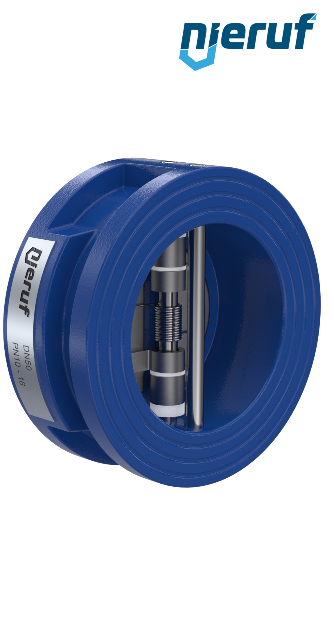 dual plate check valve DN50 DR02 GGG40 epoxyd plated blue 180µm EPDM