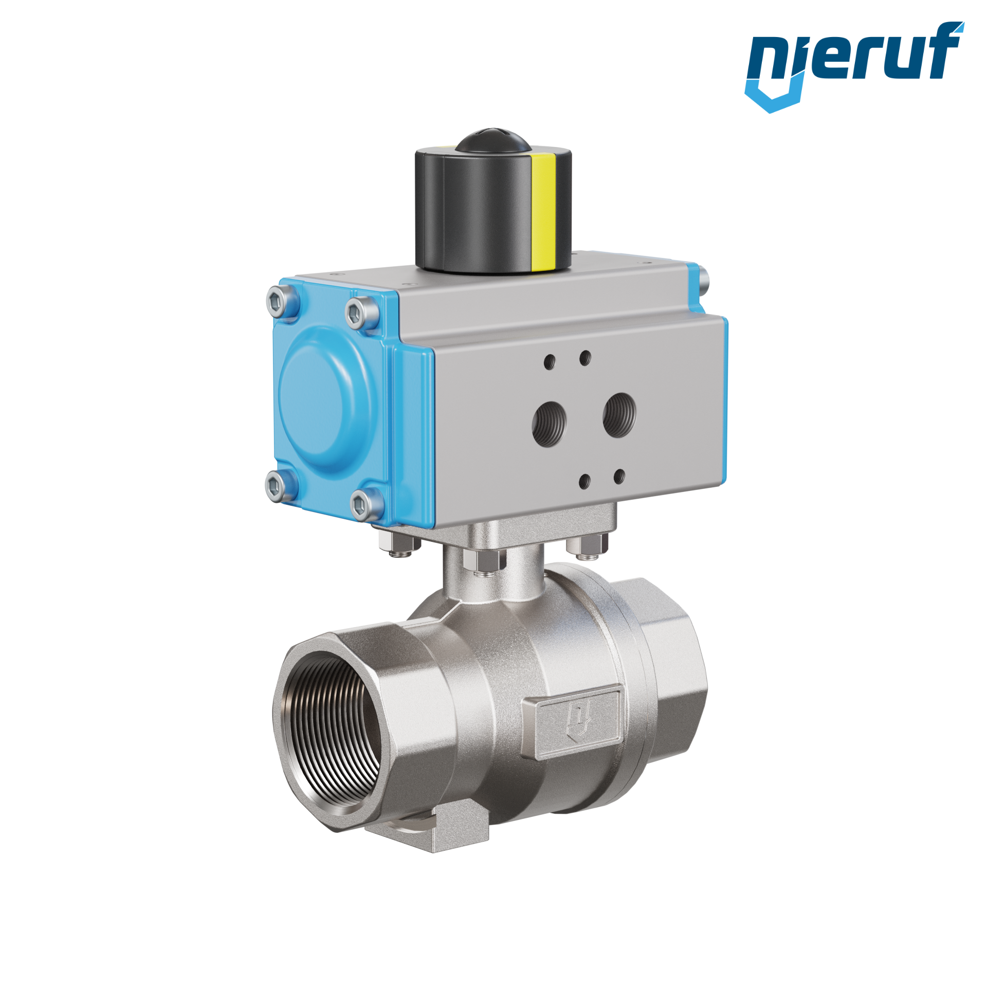 valvola a sfera pneumatica DN32 - 1 1/4" pollici azionamento rotativo a doppio effetto PK02