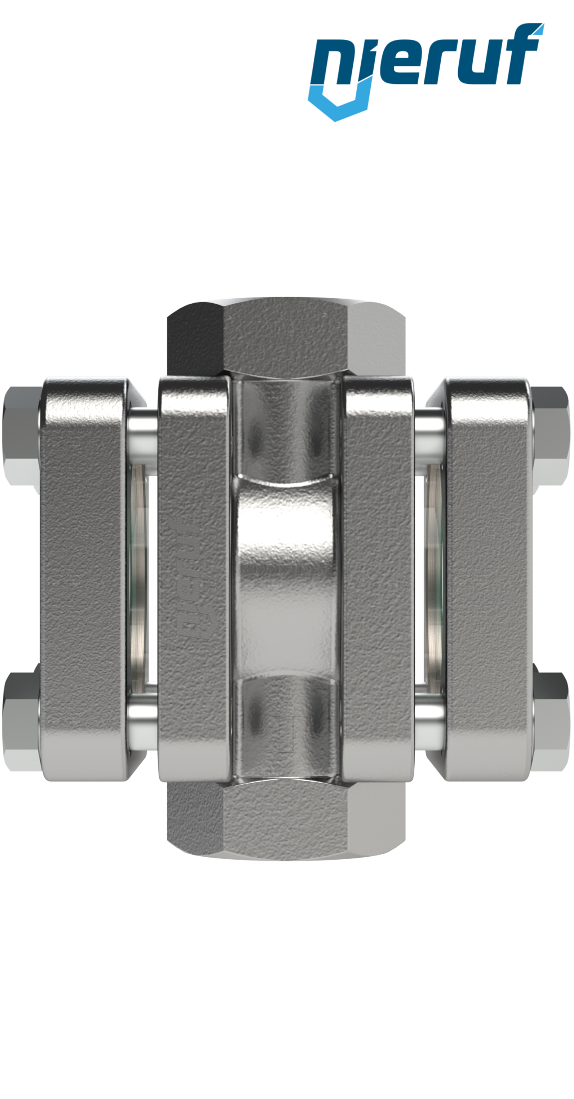flow-through sight flow indicator DN40 - 1 1/2" Inch stainless steel borosilicate glass design with PTFE-spinner