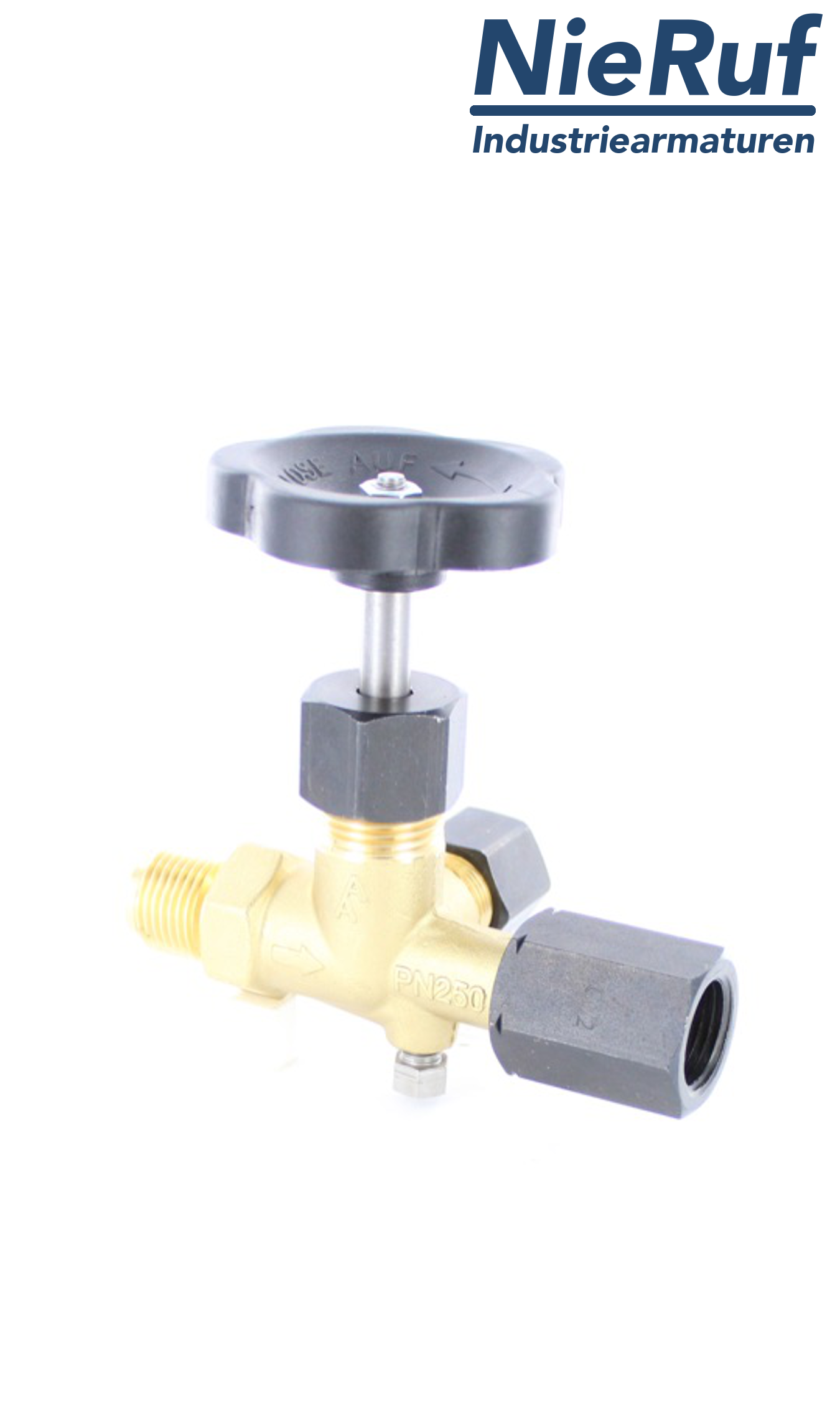 manometer gauge valves male thread x sleeve x test connector M20x1,5 DIN 16271 brass 250 bar