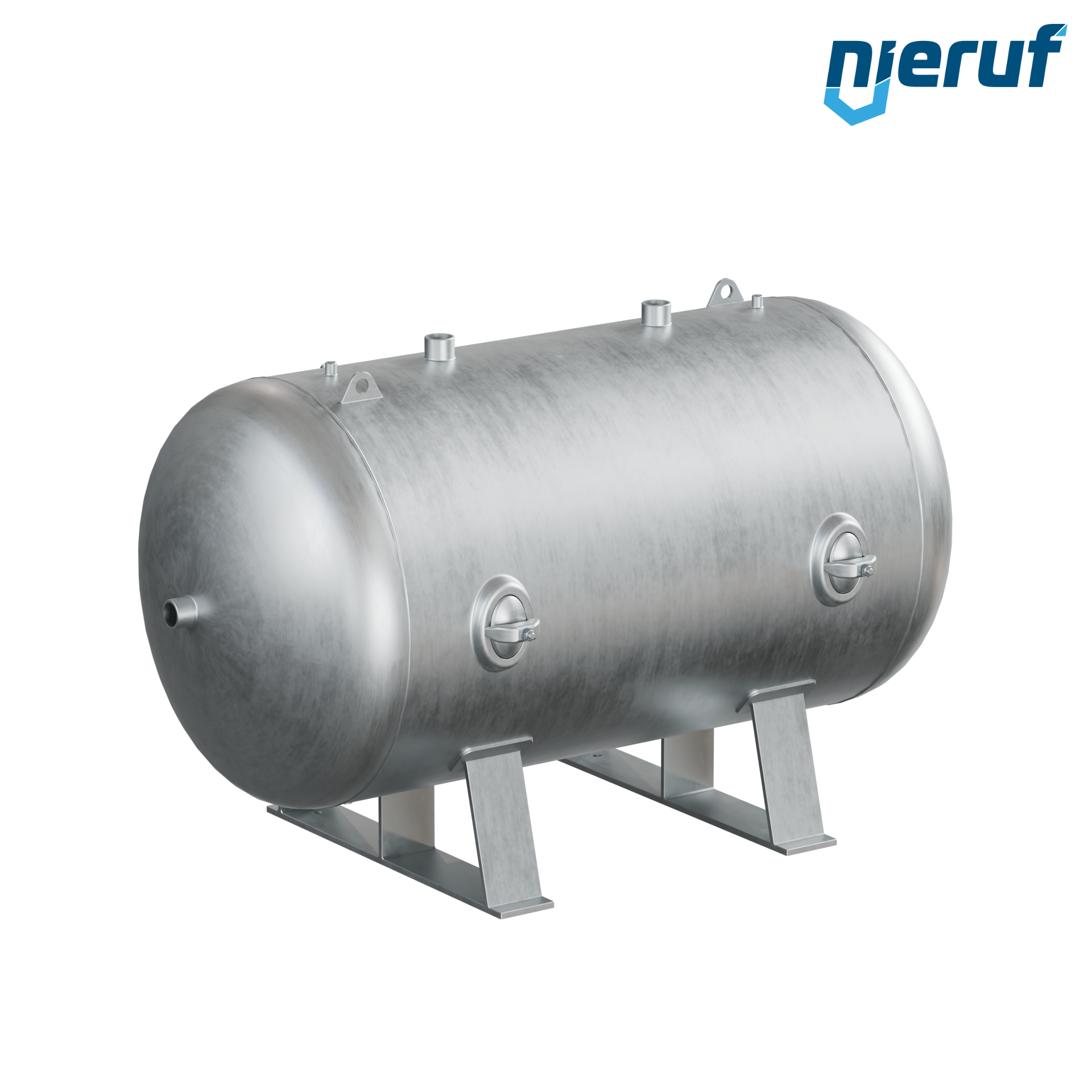 Pressure vessel horizontal BE01 1500 liter, 0-16 bar, steel primed