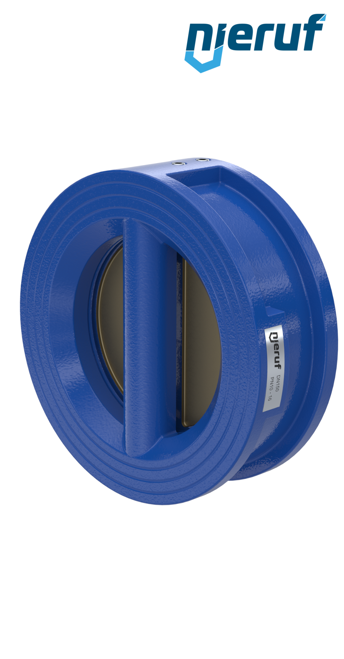 dual plate check valve DN150 DR04 GGG40 epoxyd plated blue 180µm EPDM