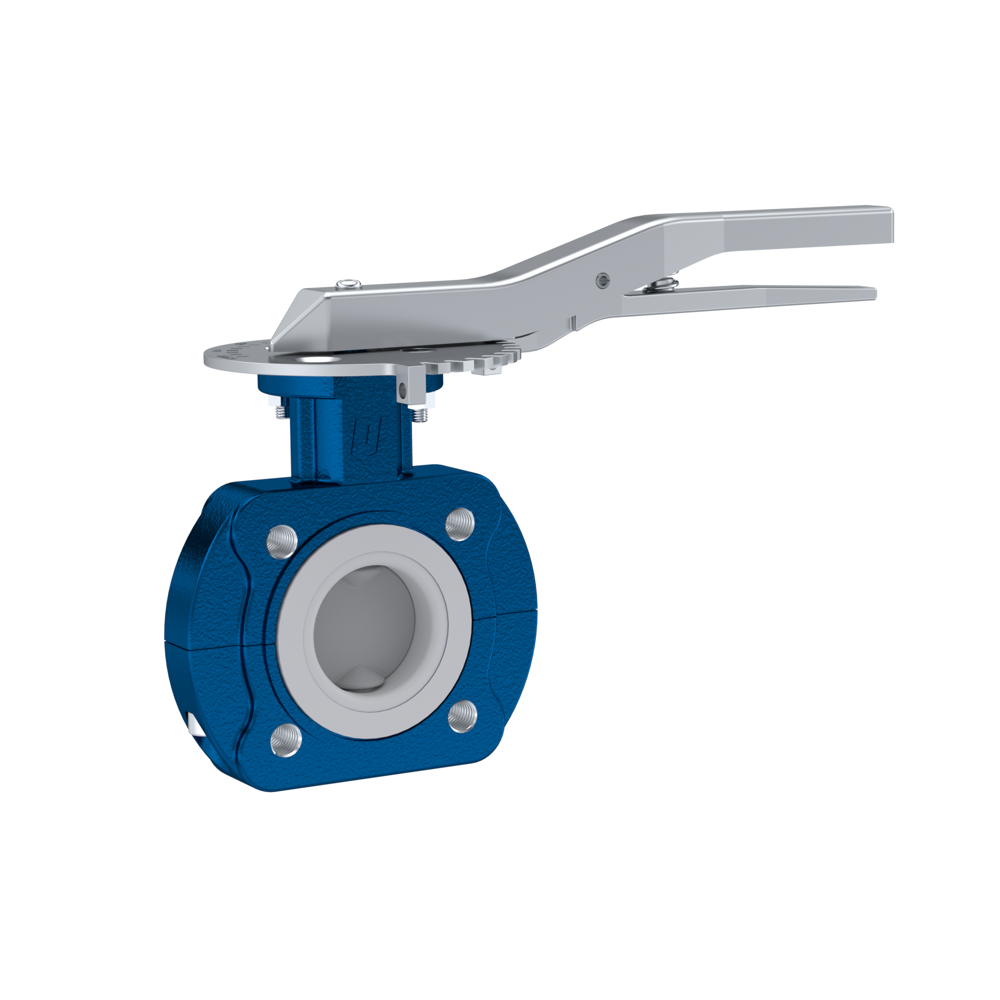 PFA-Butterfly-valve PTFE AK10 DN25 ANSI150 lever silicone insert