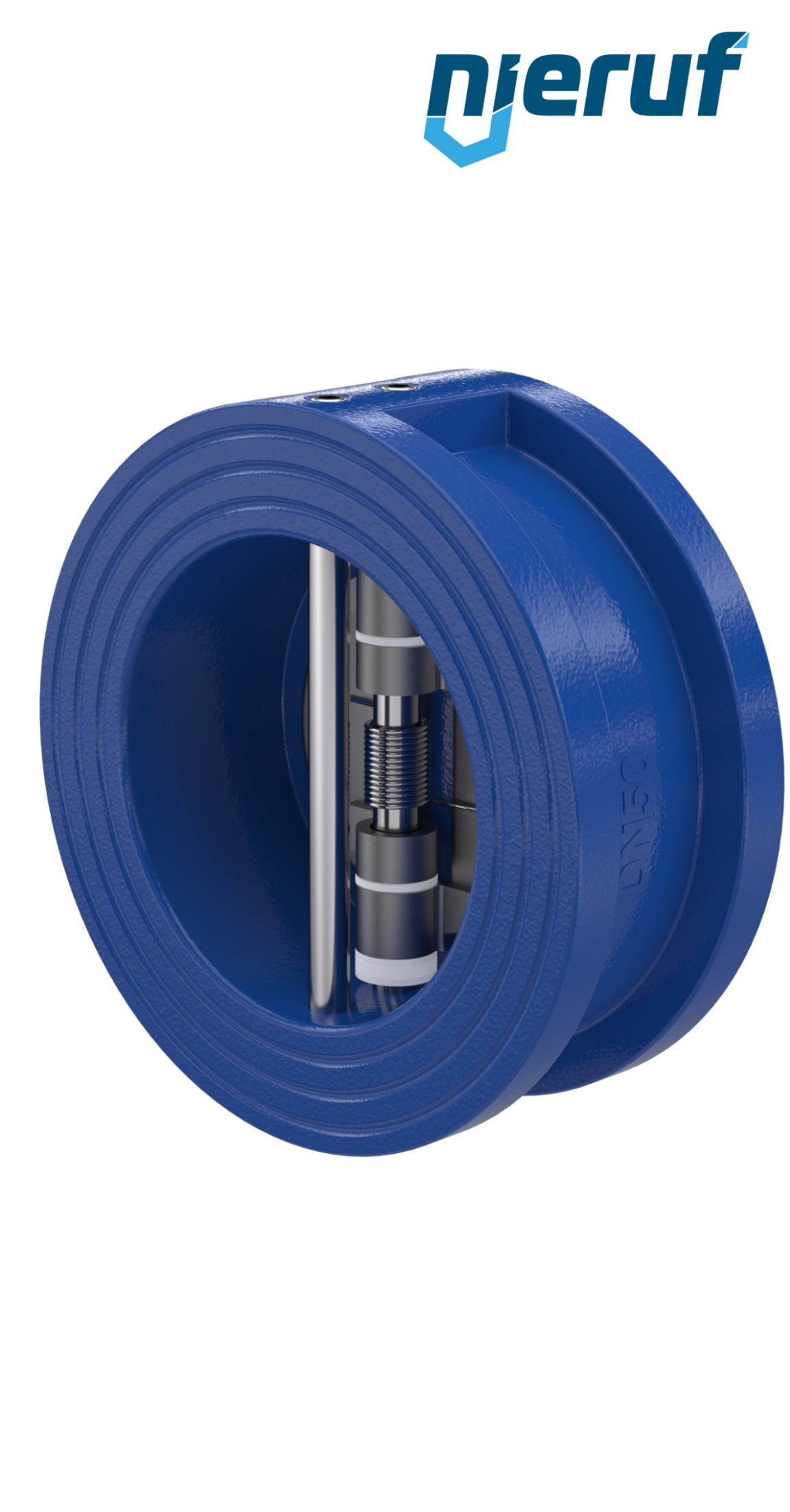 dual plate check valve DN50 DR01 ANSI 150 GGG40 epoxyd plated blue 180µm NBR