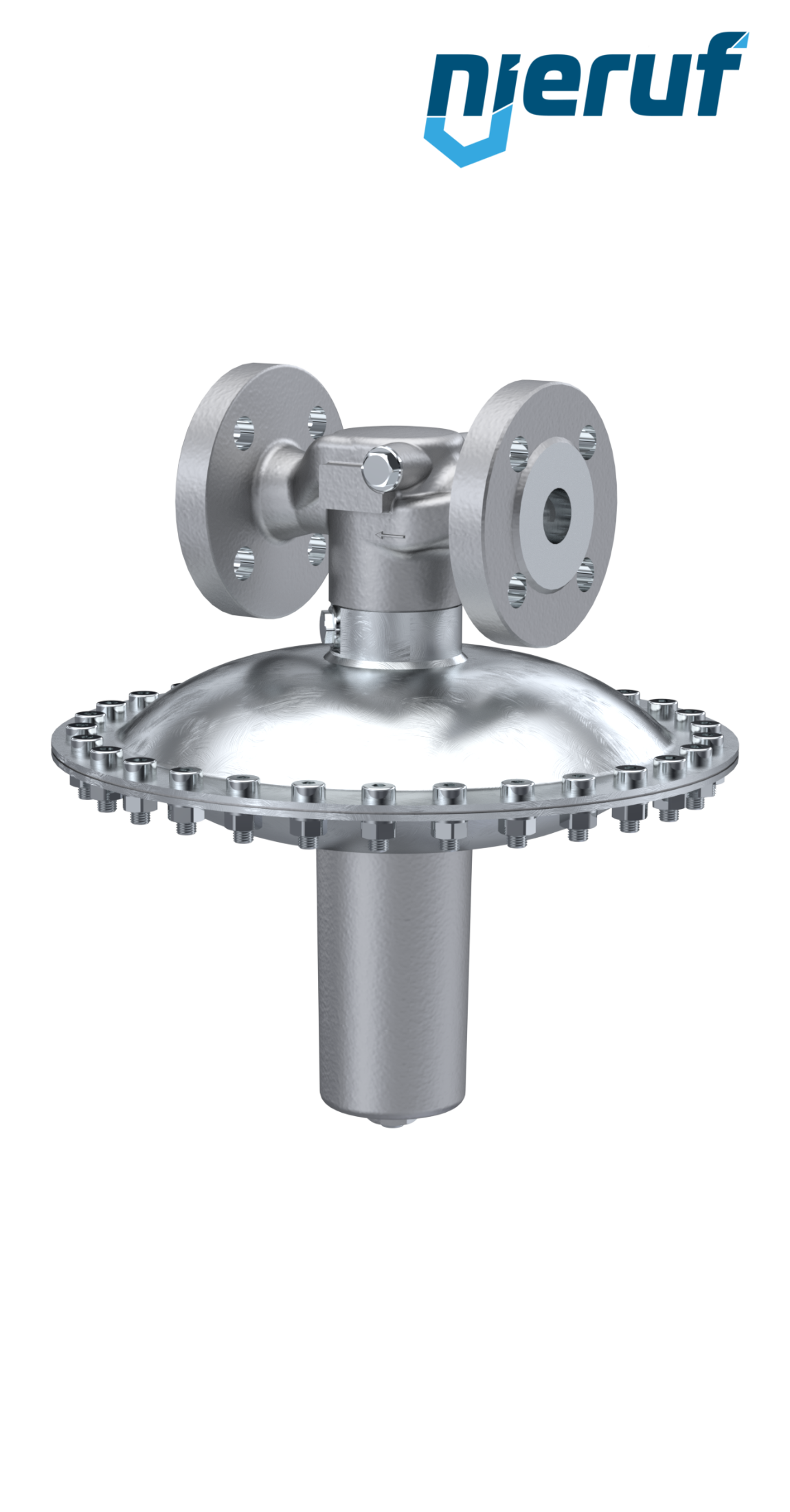 low-pressure reducing valve DN25 DM23 flange ANSI 150 stainless steel FKM 150 - 500 mbar