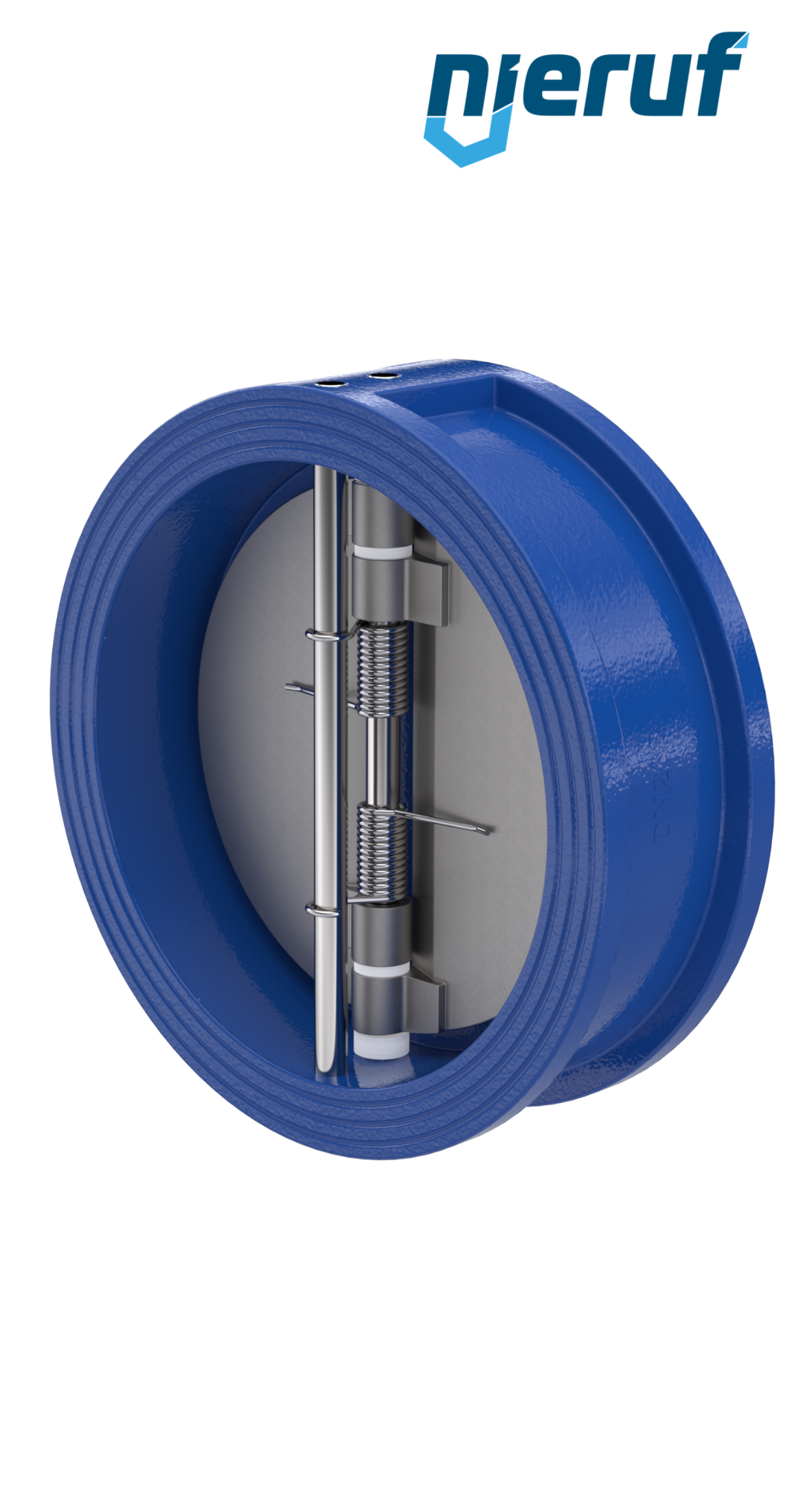 dual plate check valve DN200 DR02 GGG40 epoxyd plated blue 180µm EPDM