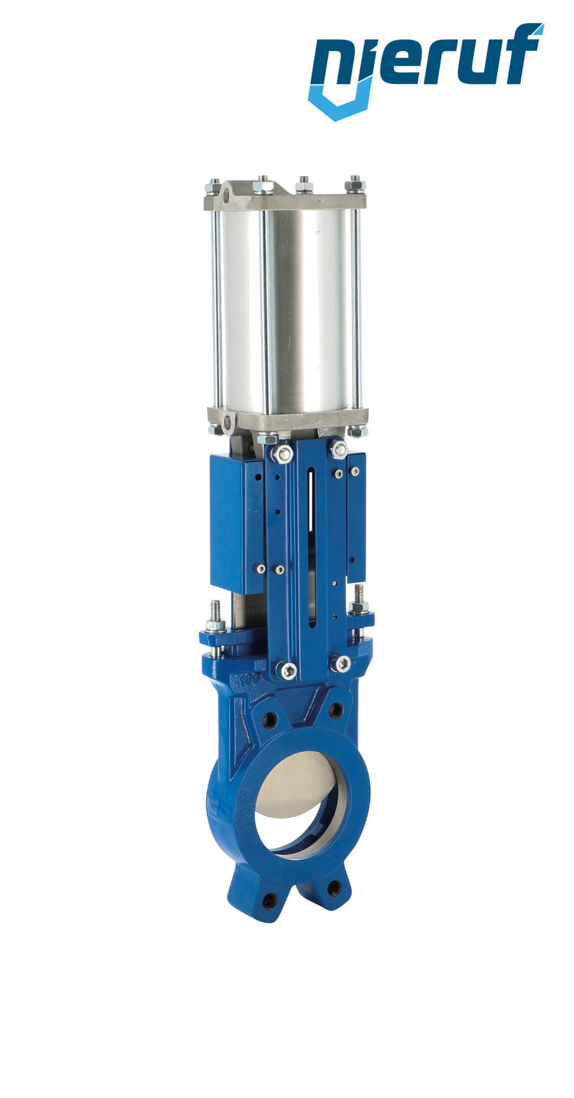 Knife gate valve DN 100 SR02 NBR pneumatic actuation double acting