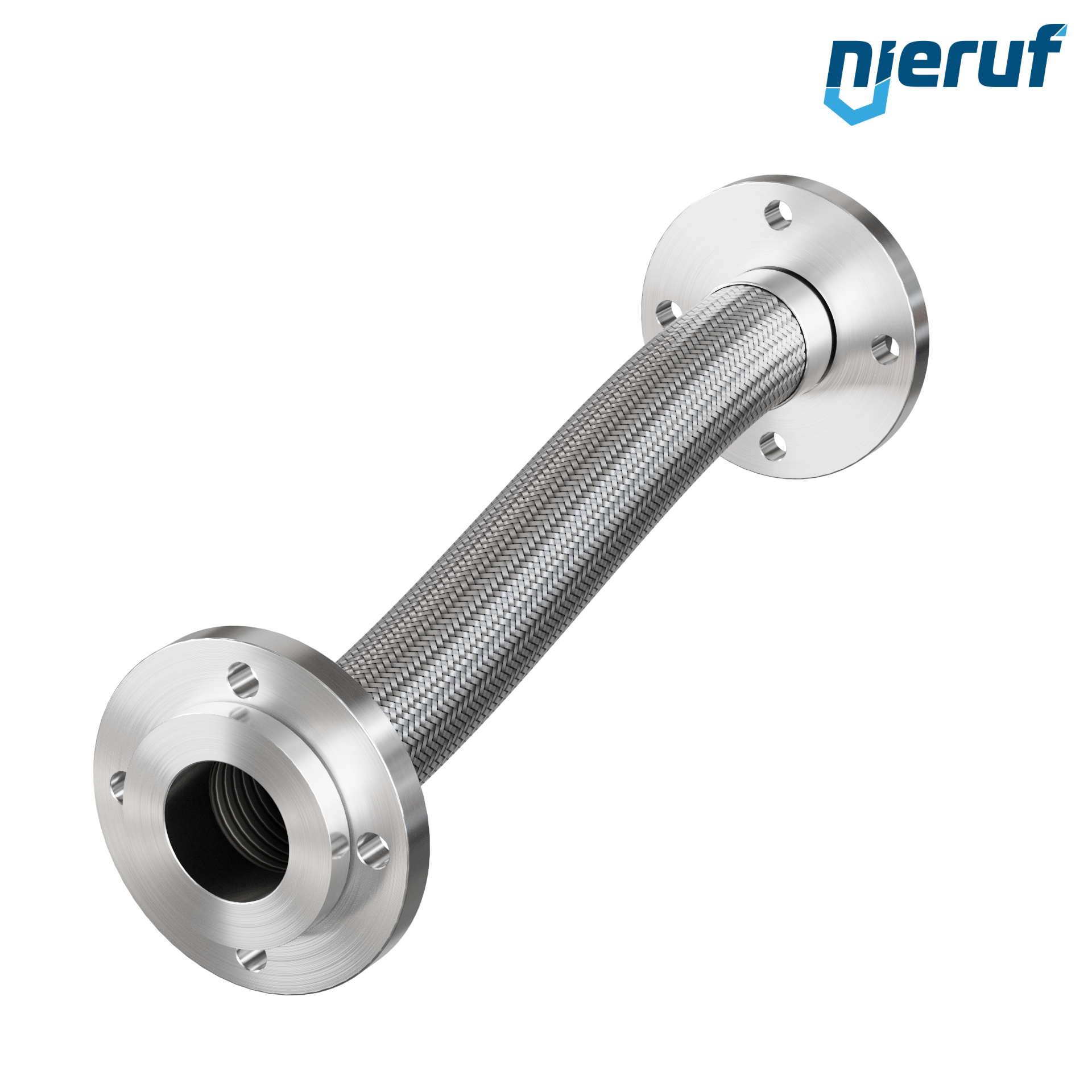 Stainless steel hoses ES01 DN65 - 2 1/2" inch with single braid and swivel flange length 1000 mm