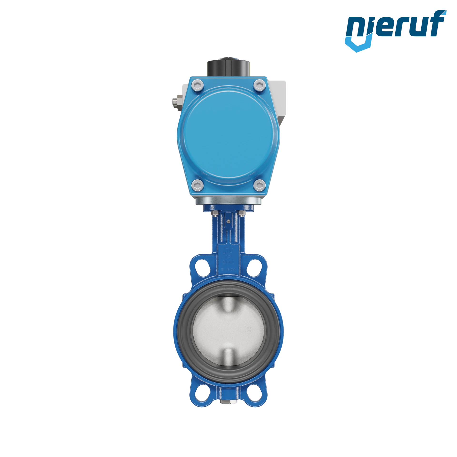 Butterfly valve DN 100 AK01 NBR-70-black DVGW gas pneumatic actuator single acting normally closed