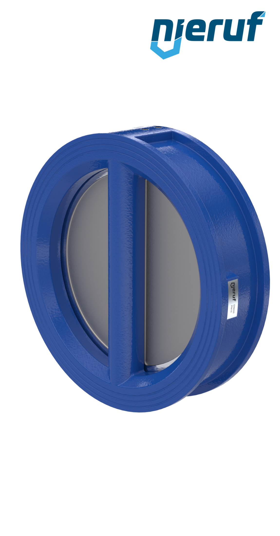 dual plate check valve DN600 DR02 ANSI 150 GGG40 epoxyd plated blue 180µm NBR