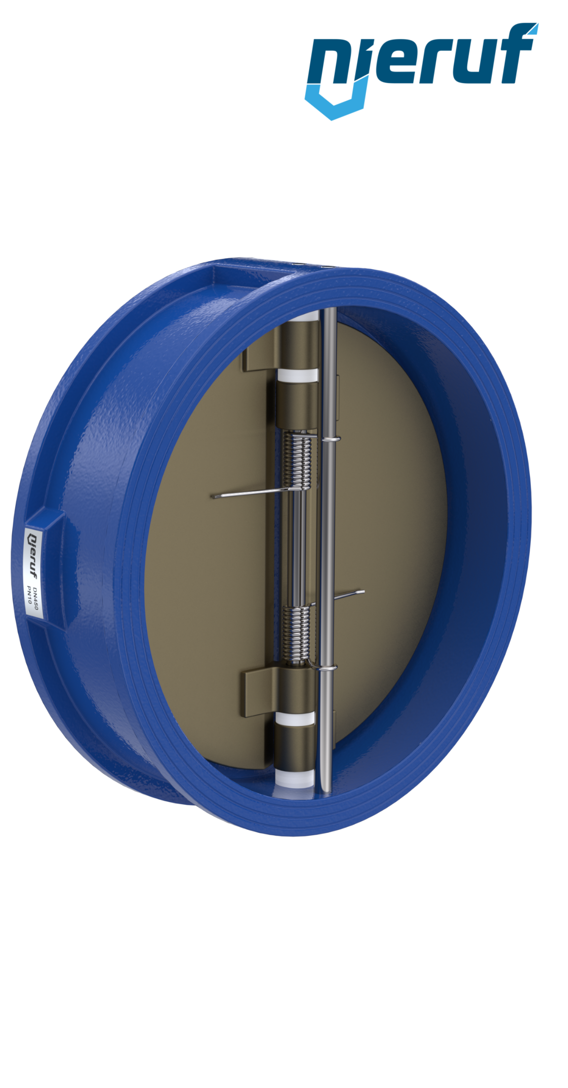 dual plate check valve DN450 DR04 GGG40 epoxyd plated blue 180µm NBR