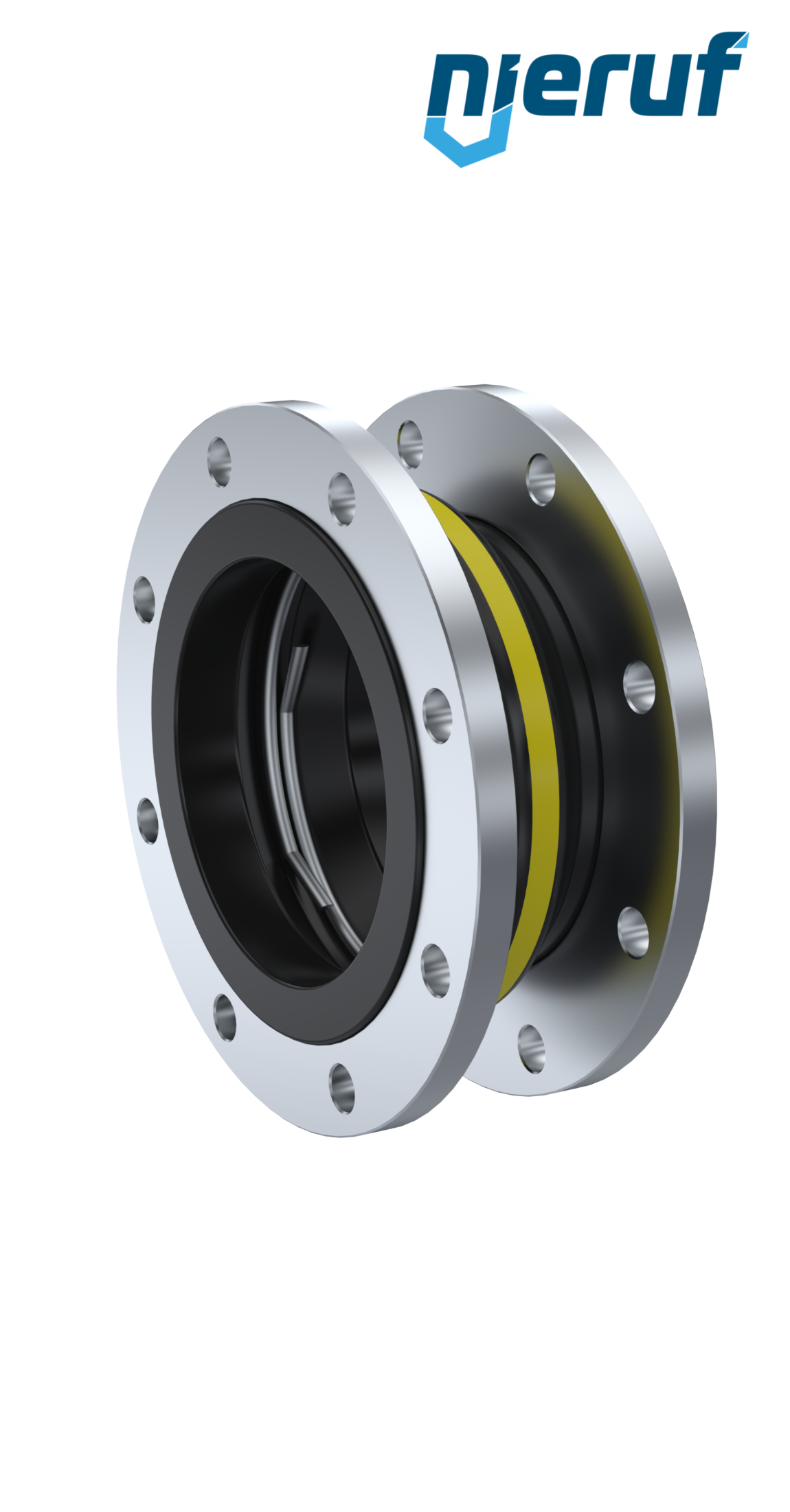 Rubber expansion joint vacuum support ring DN150 type KP04 steel flanges NBR