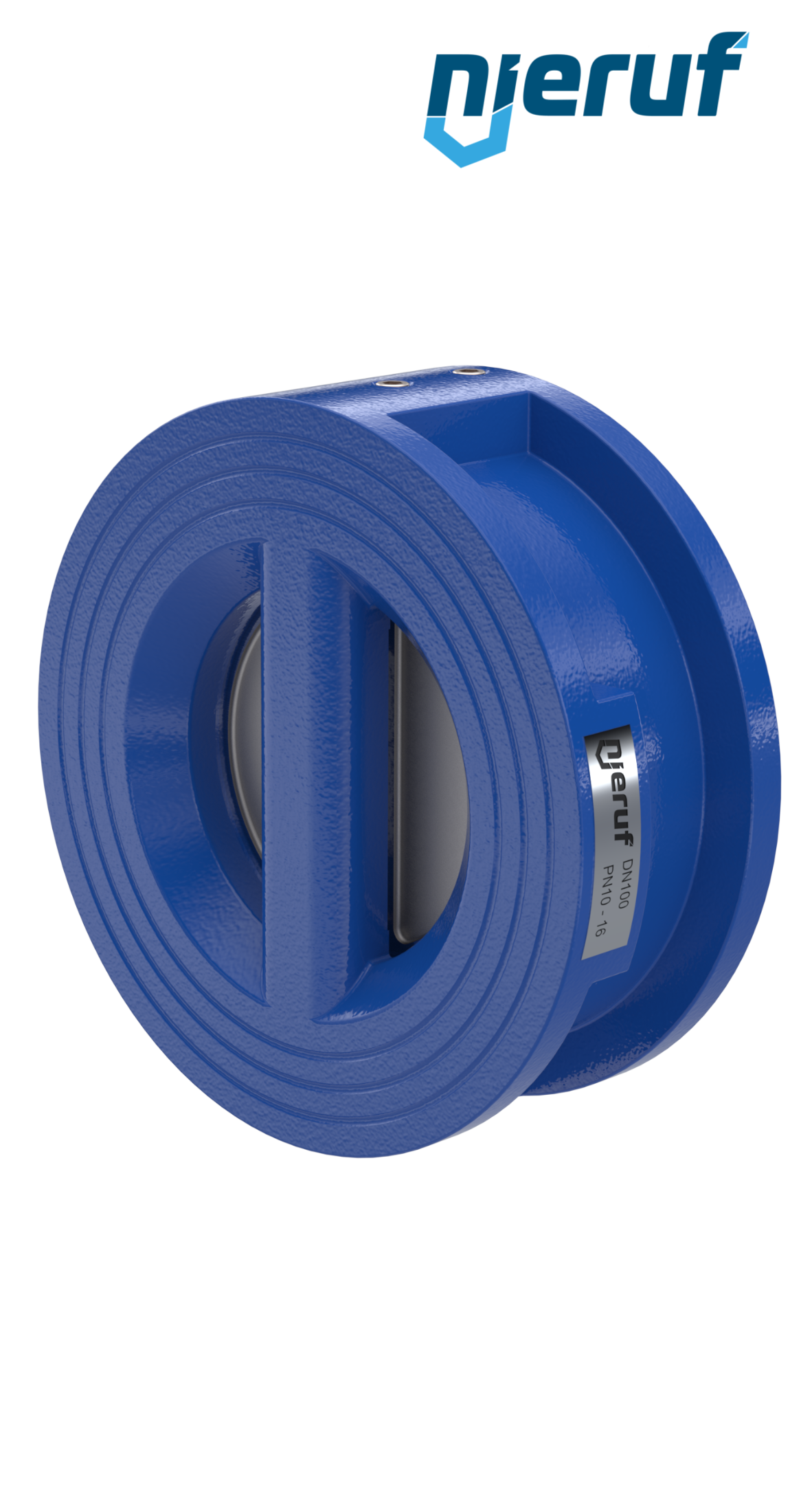 dual plate check valve DN100 DR02 GGG40 epoxyd plated blue 180µm EPDM
