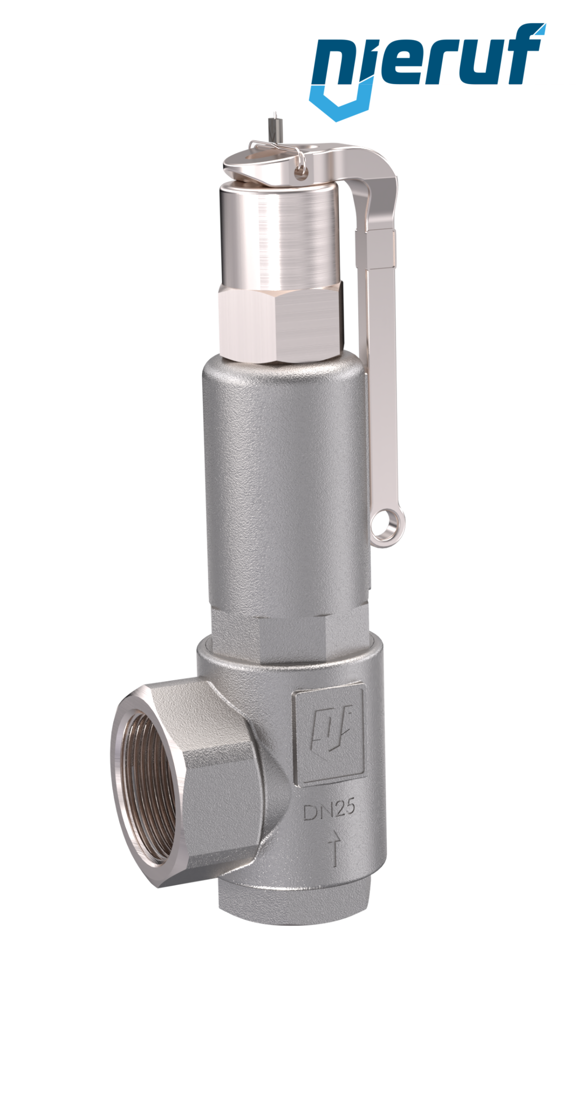 safety valve 3/4" x 1 1/4" fm SV09 neutral gaseous media, stainless steel FKM, with lever