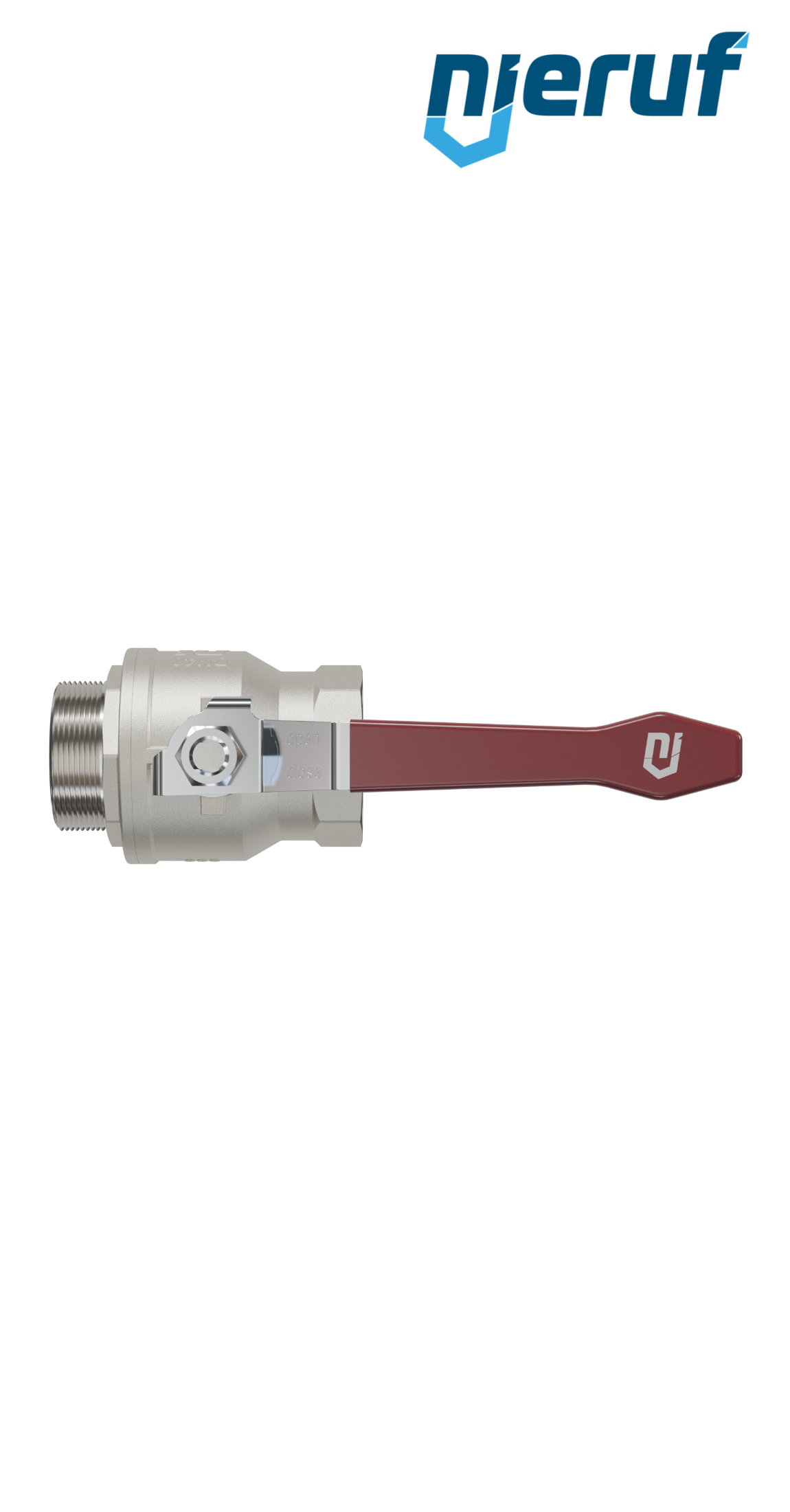 2 way ball valve DN40 - 1 1/2" inch GK01 female x male thread
