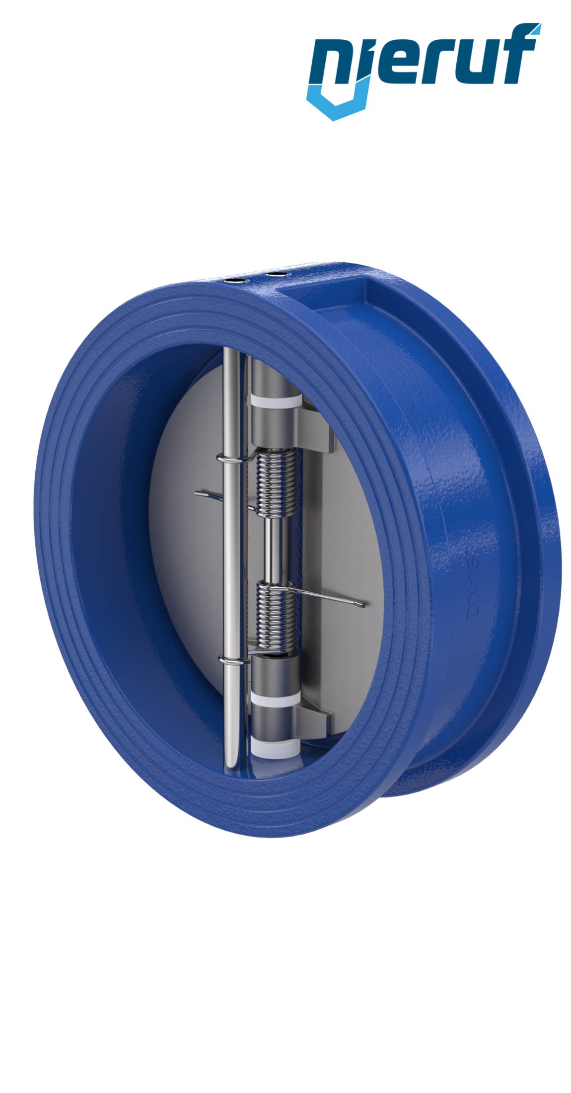dual plate check valve DN150 DR02 GGG40 epoxyd plated blue 180µm EPDM